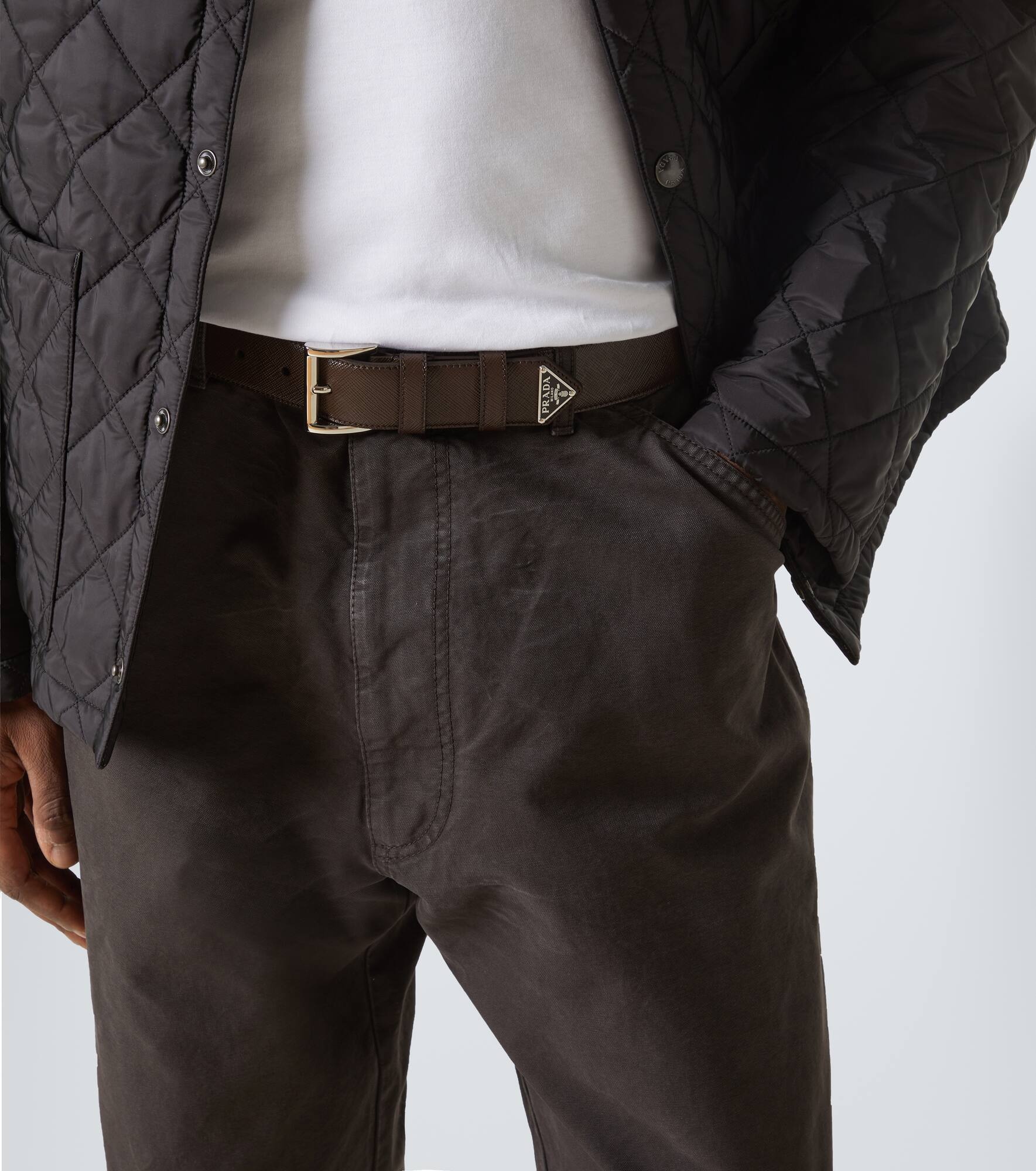 Saffiano leather belt - 3