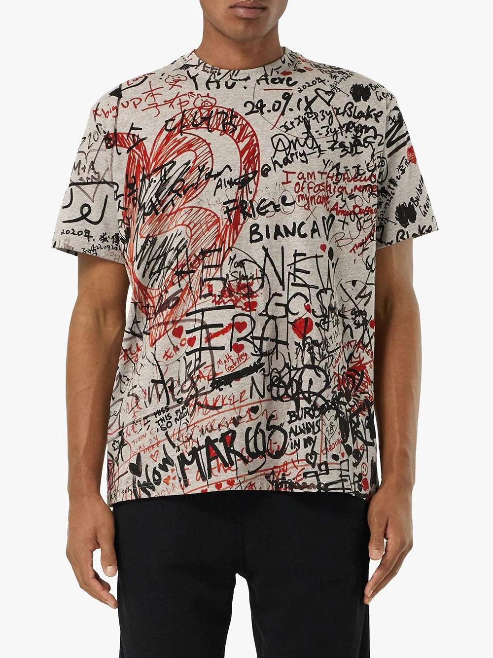 graffiti print oversized T-shirt - 3