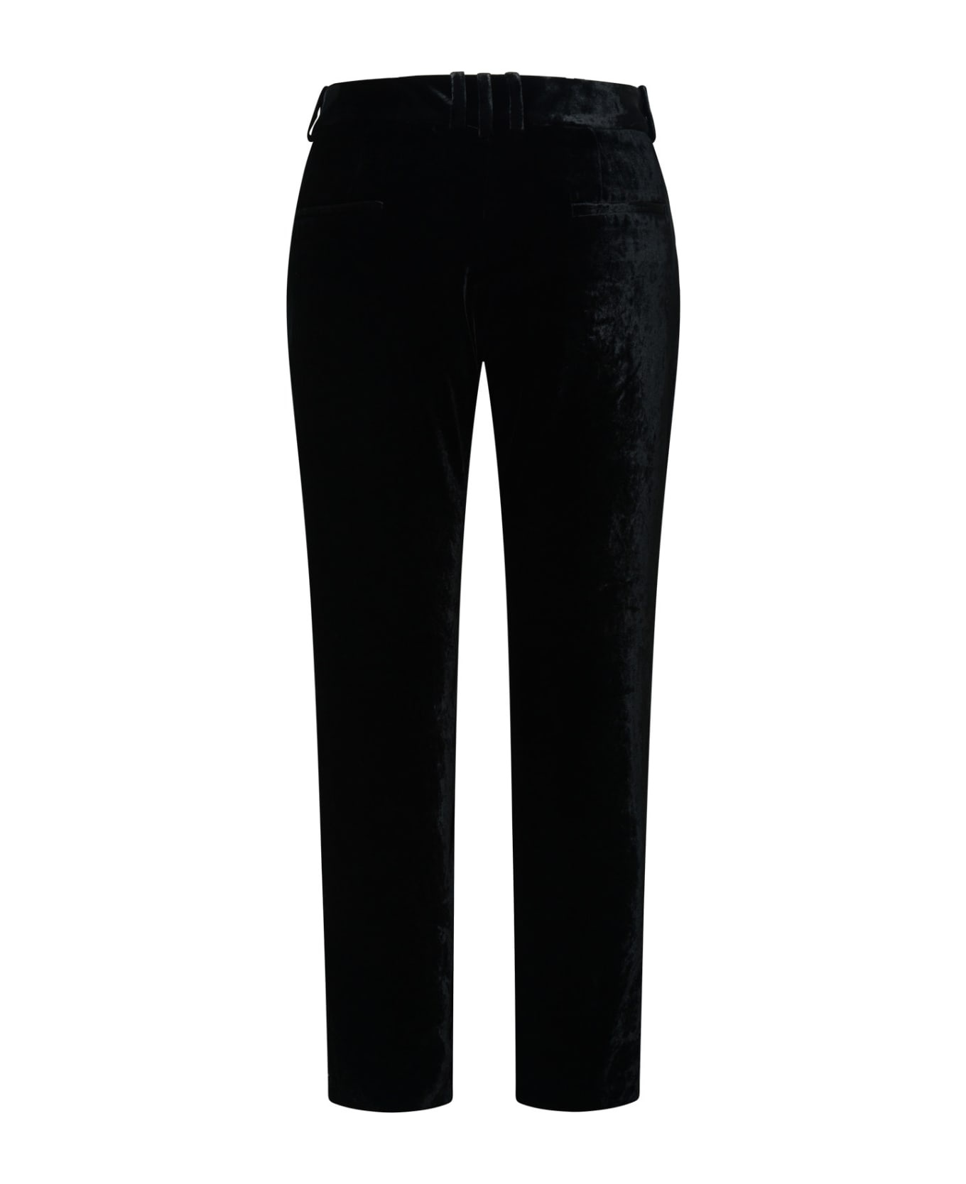Black Silk Blend Pants - 3