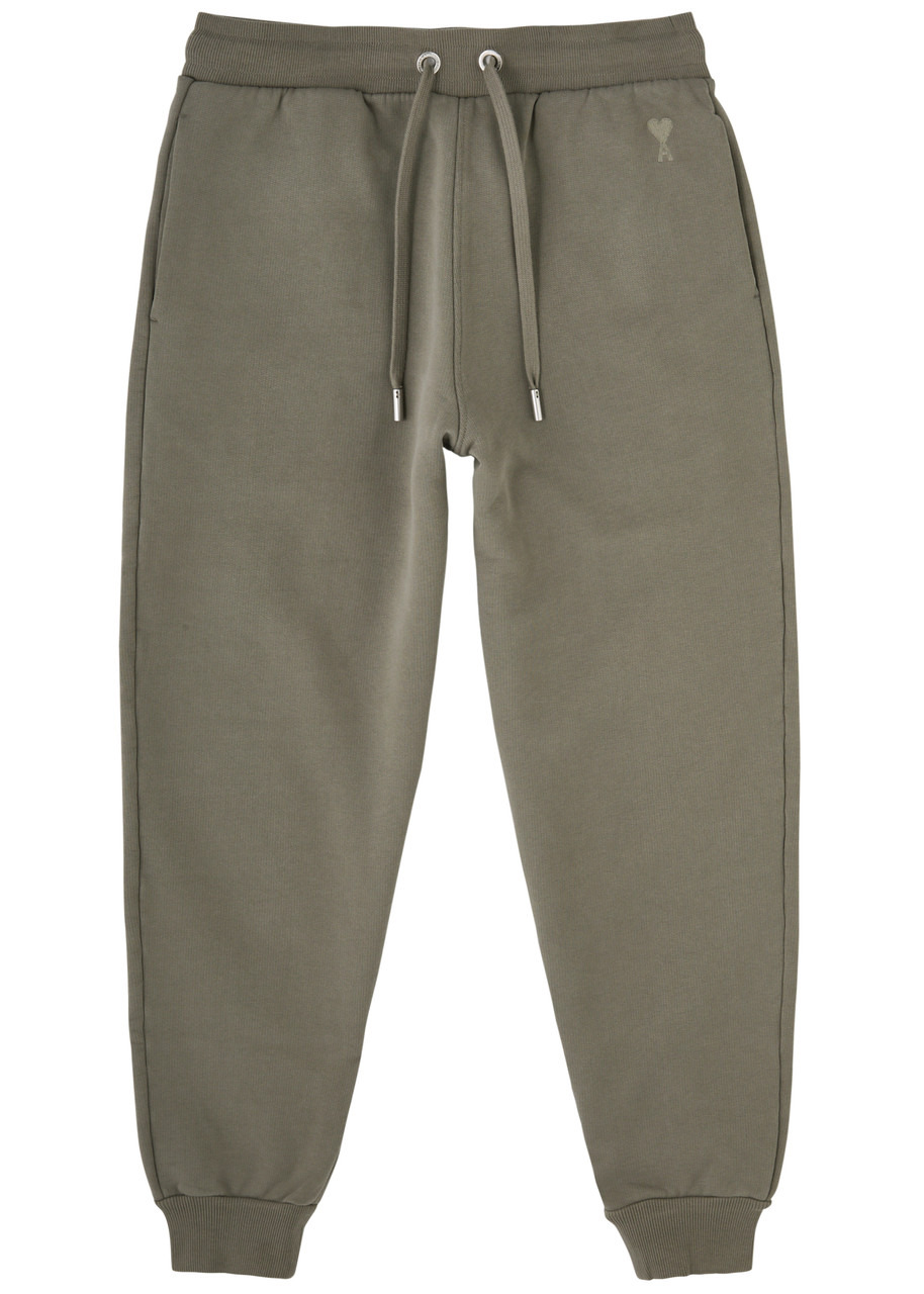 Ami Paris Logo-embroidered Cotton Sweatpants - 1