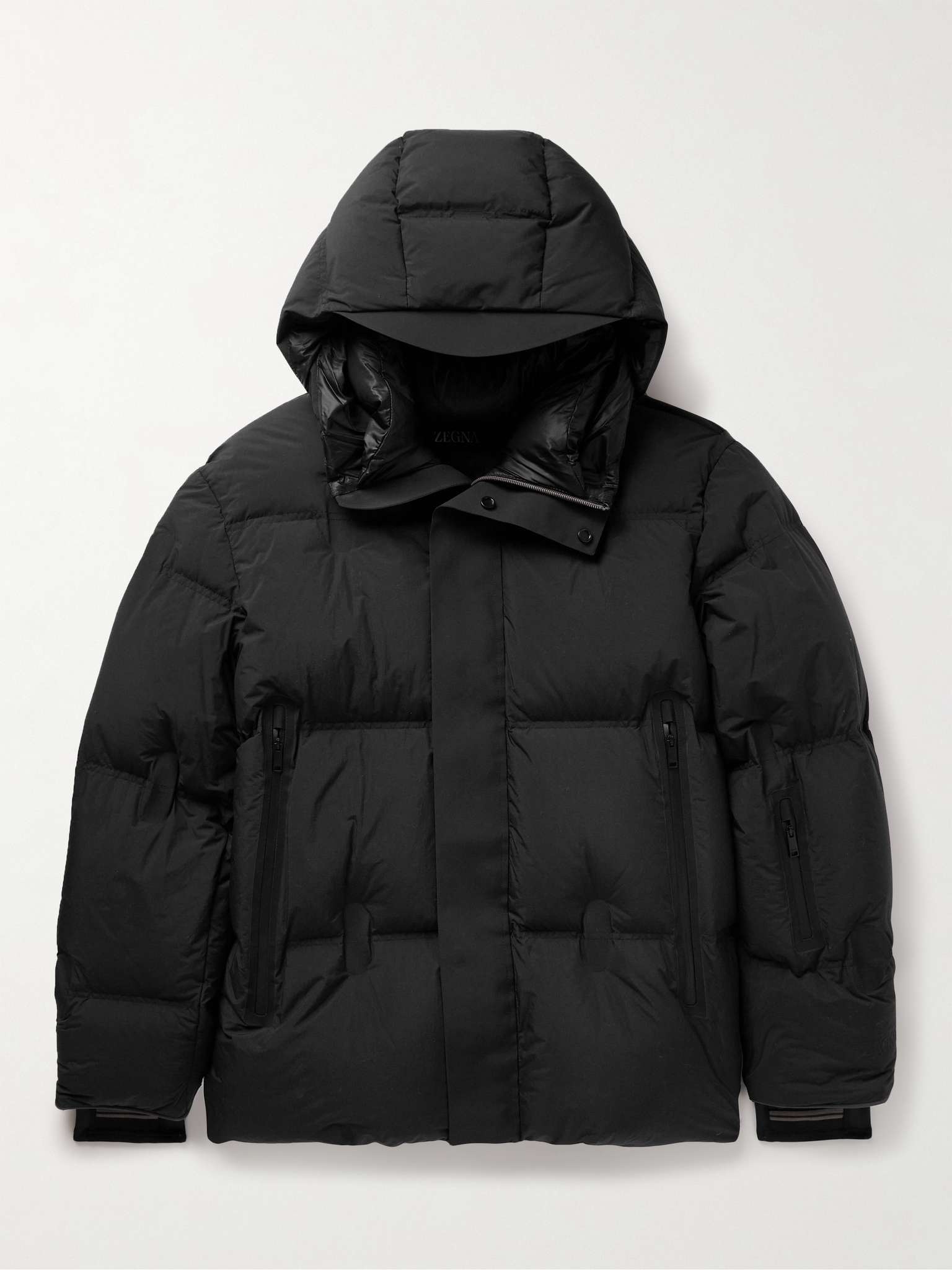 Quilted Shell Hooded Down Ski Jacket - 1