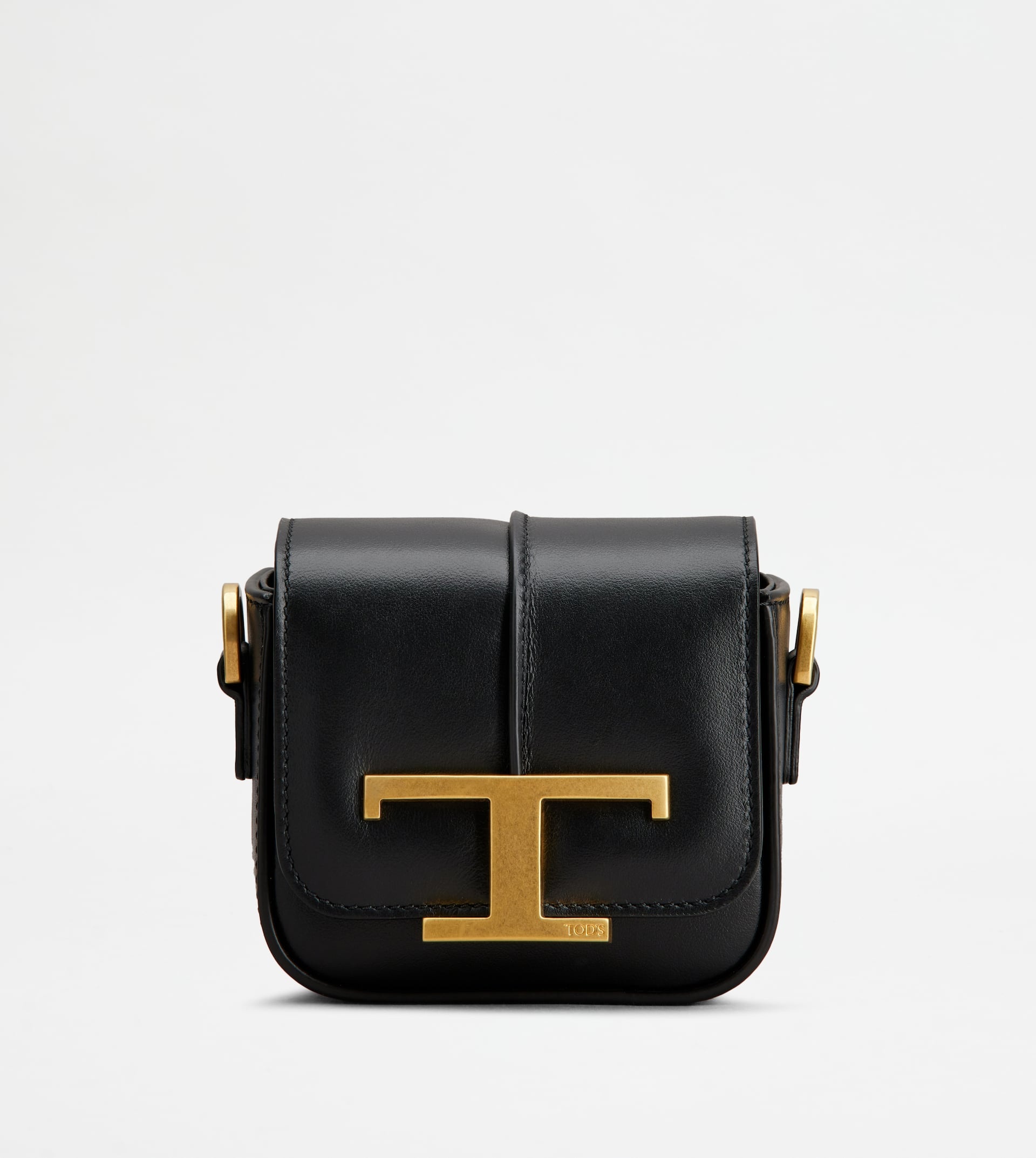 T TIMELESS CROSSBODY BAG IN LEATHER MICRO - BLACK 1