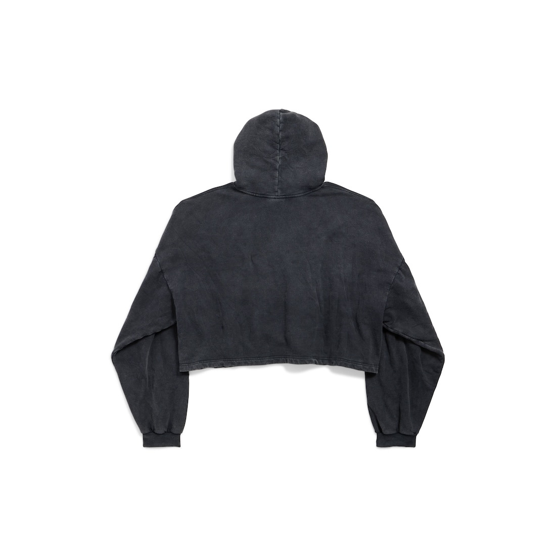Women's Kittycat Cropped Hoodie in Faded Black/white - 6