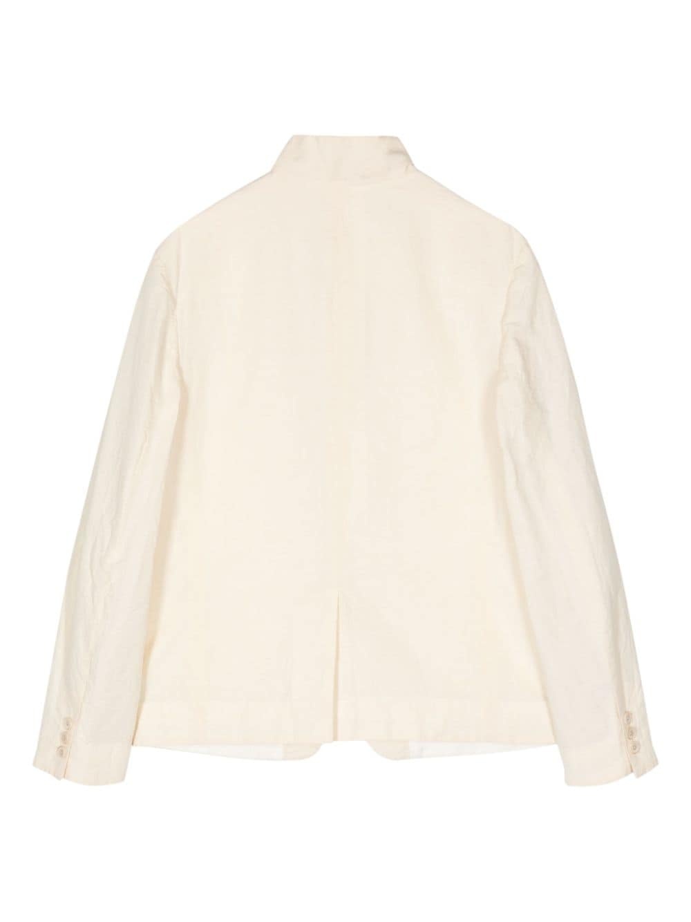 crinkled-finish button-up shirt jacket - 2
