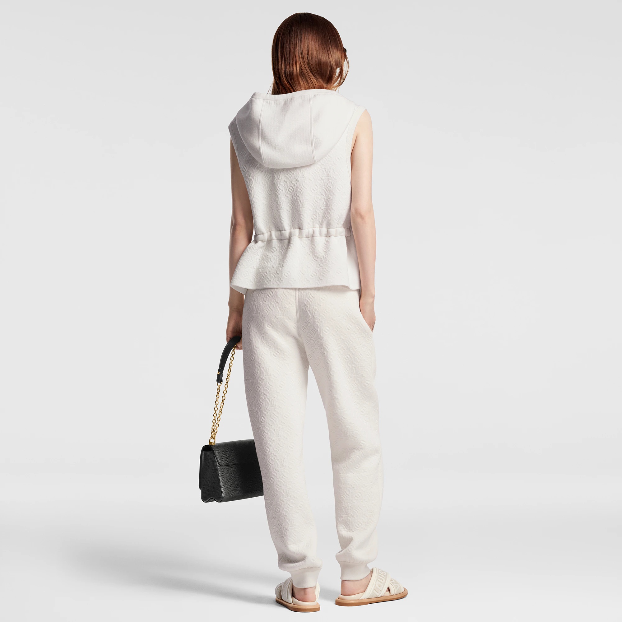 Sleeveless Embossed Monogram Hoodie - 3