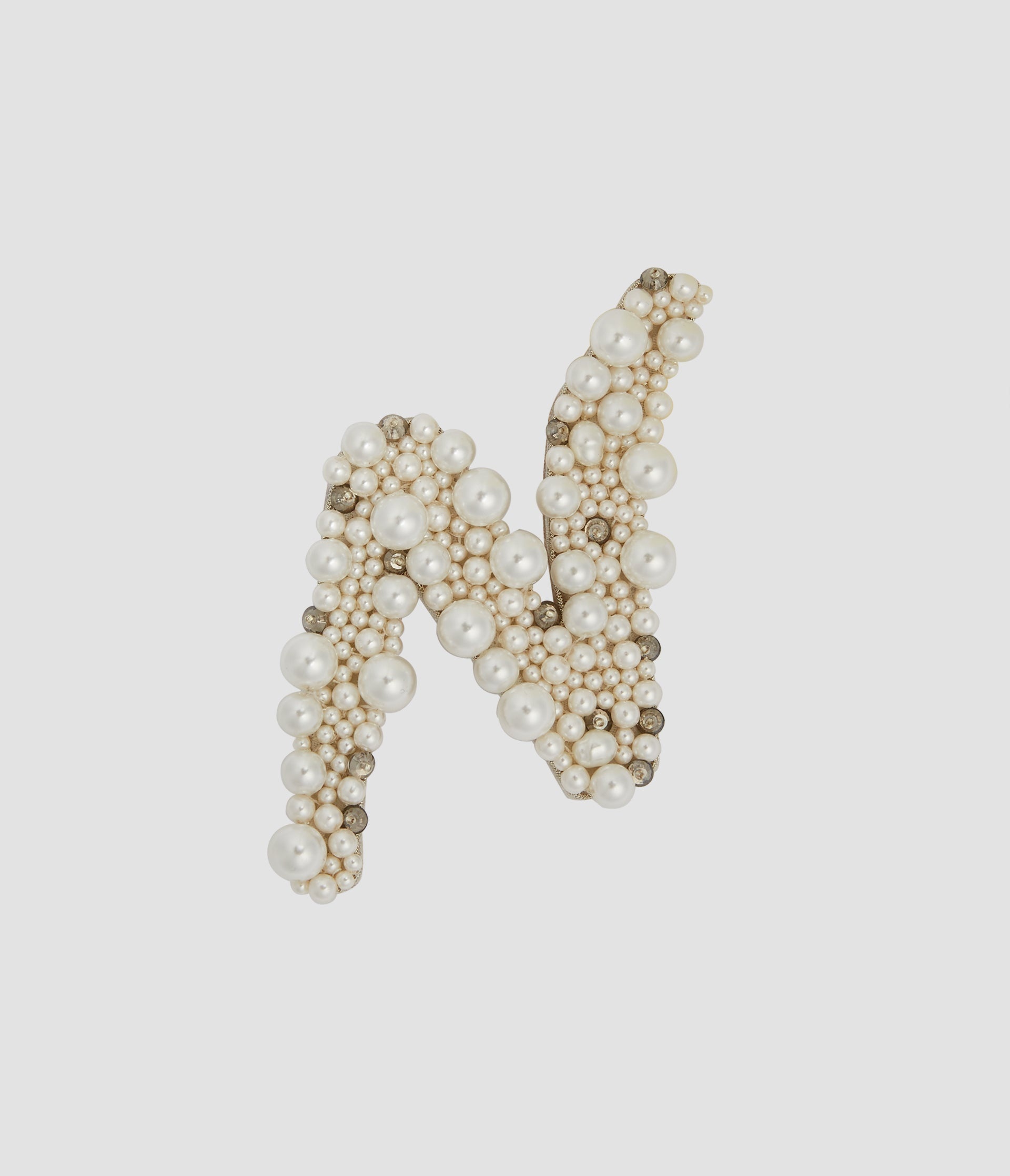 PEARL ALPHABET BROOCH N - 1