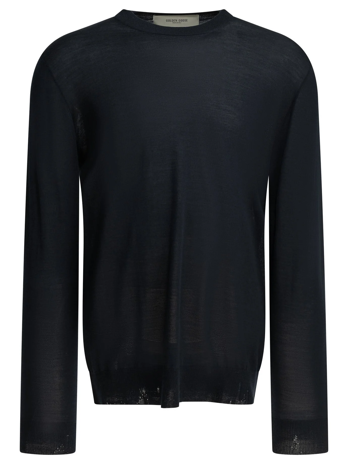 Golden Goose Wool Crew Neck Sweater Blue Men - 1