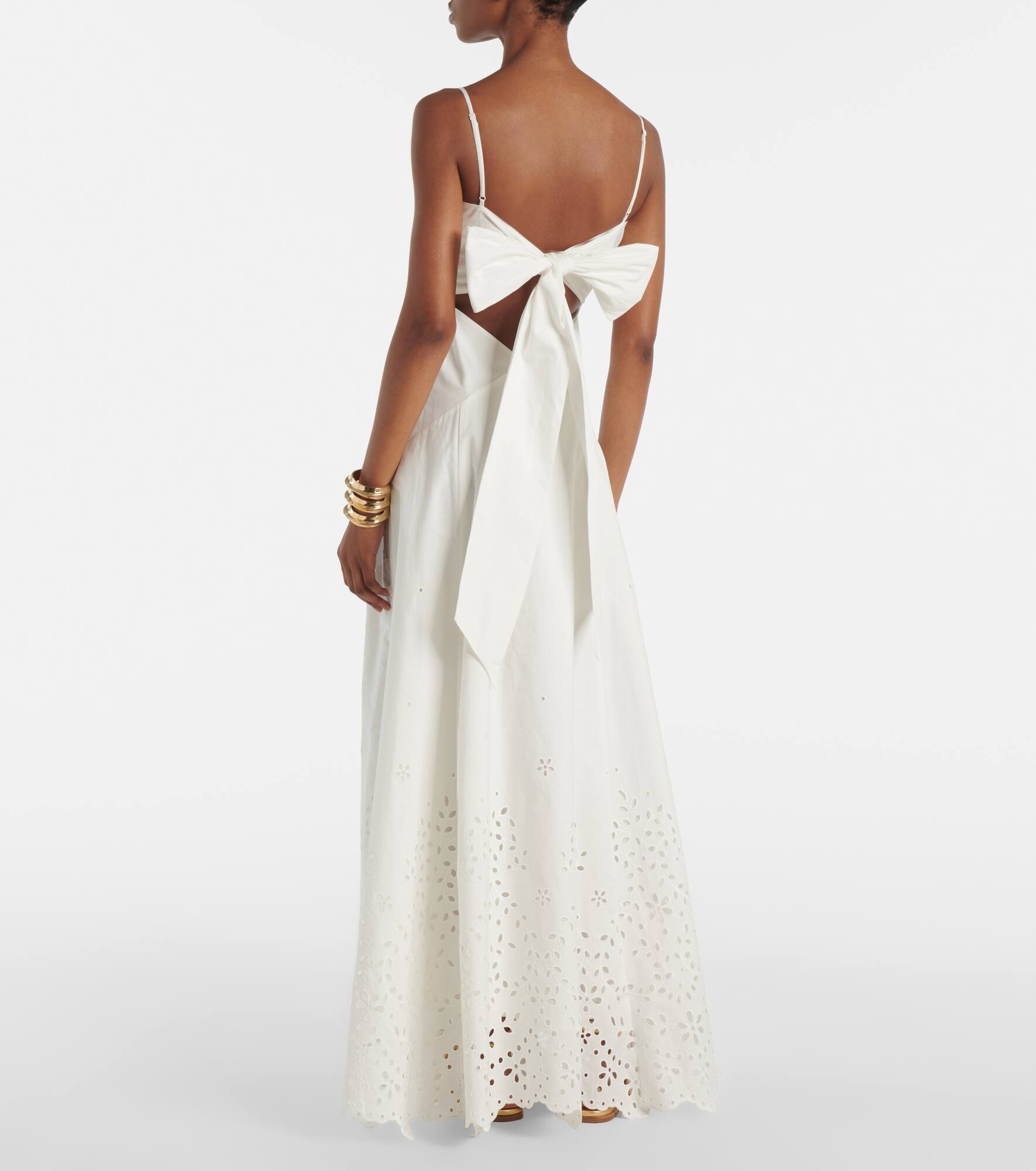 Broderie anglaise cotton maxi dress - 3