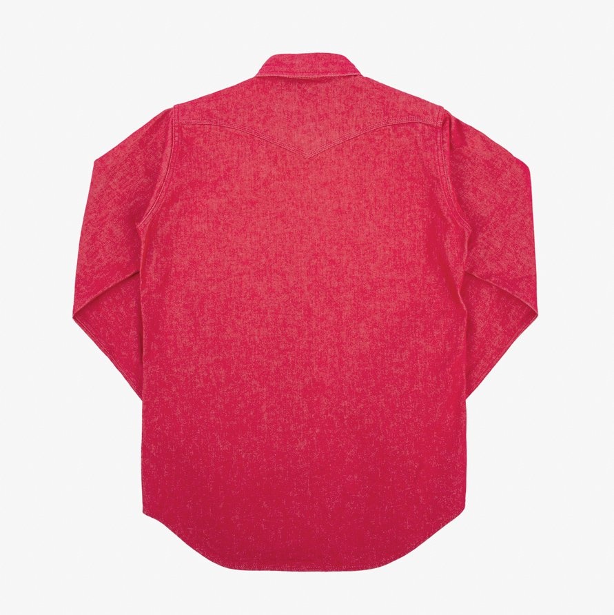 IHSH-396-RED 13.5oz Denim Western Shirt - Red - 4