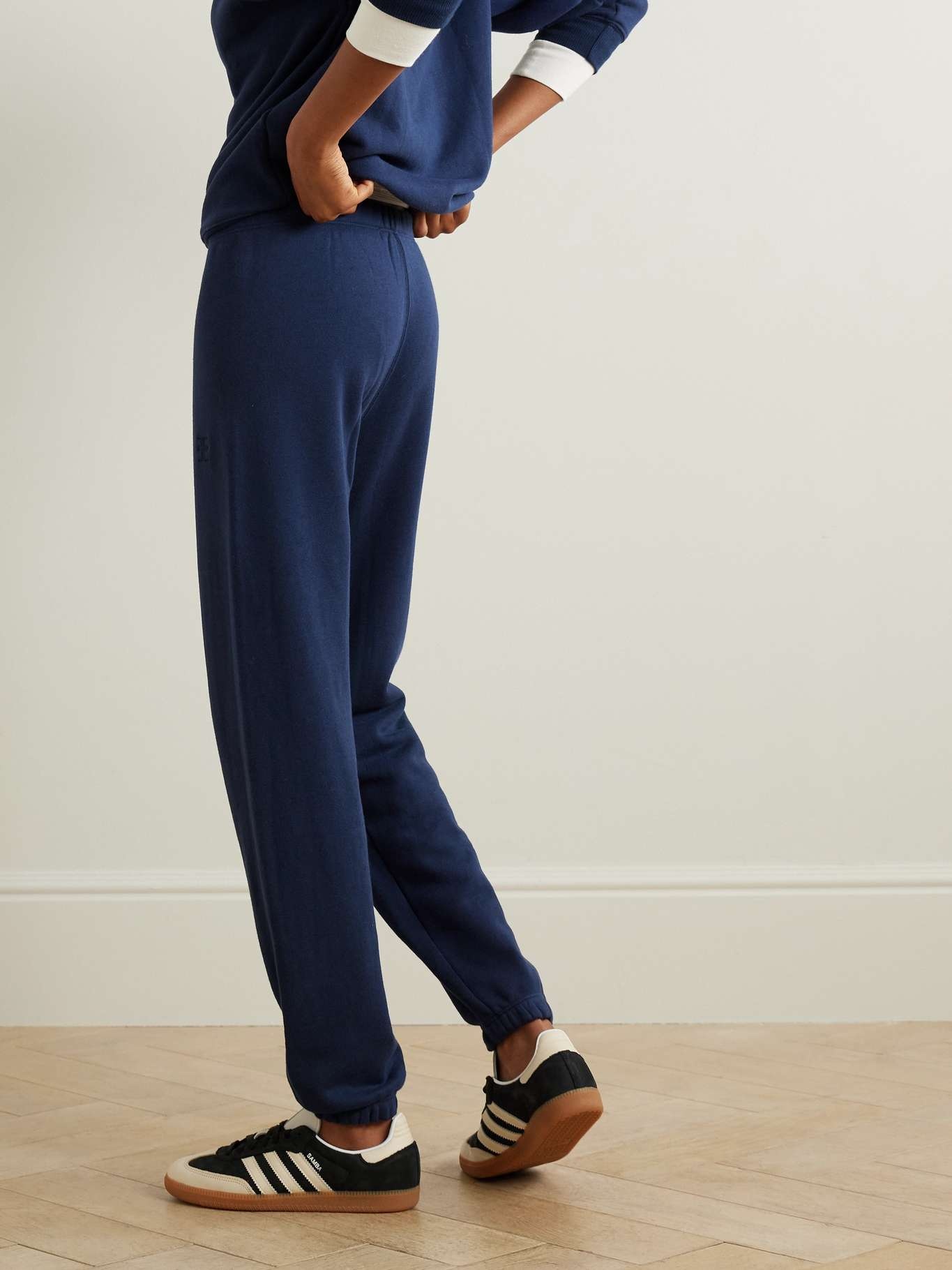 French cotton and modal-blend terry sweatpants Navy - 3