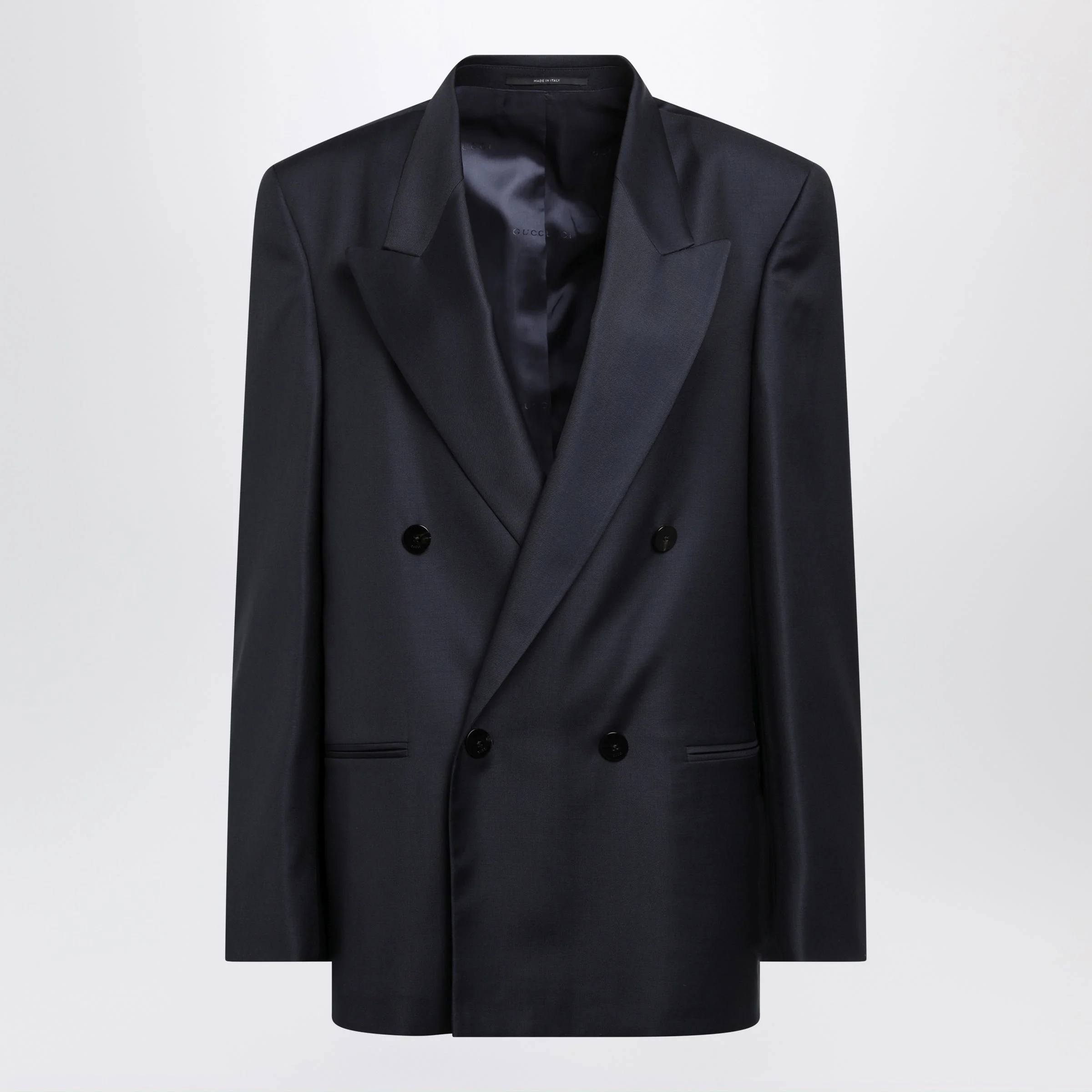 Gucci Double-Breasted Blue Japan Wool Jacket Women - 1