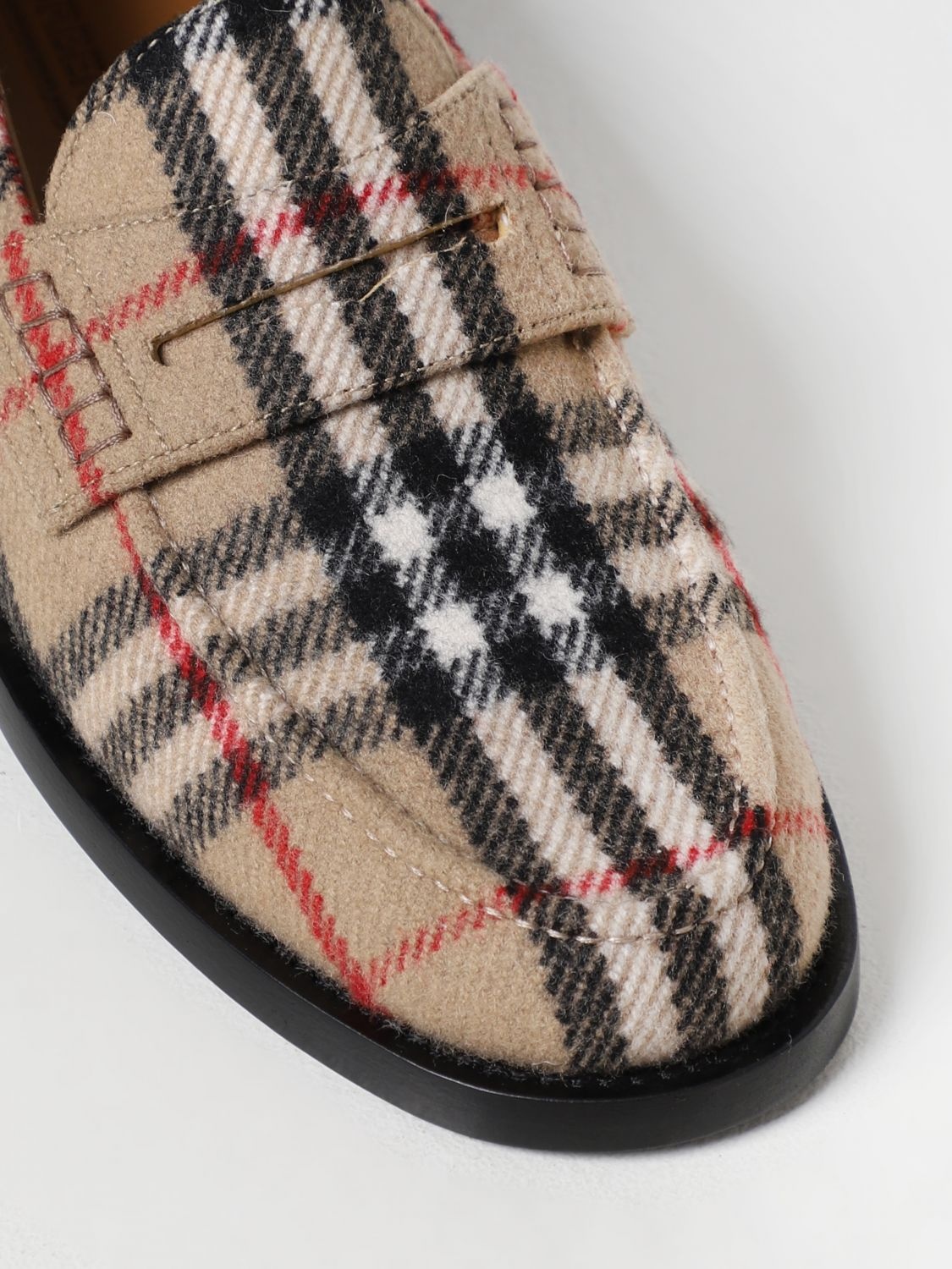 Vintage Check Hackney Burberry moccasins in printed virgin wool - 4