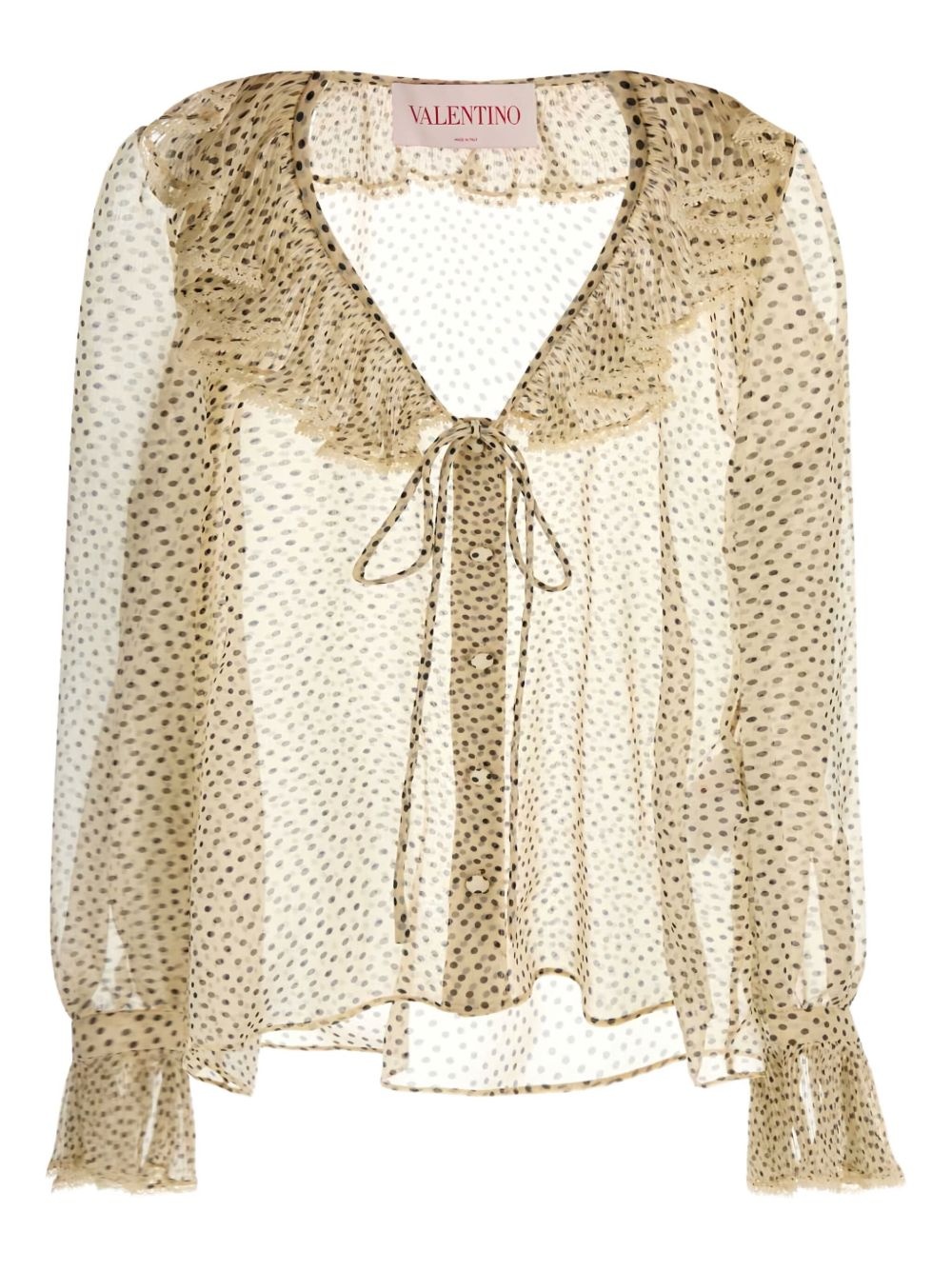 ruffled polka-dot blouse - 1