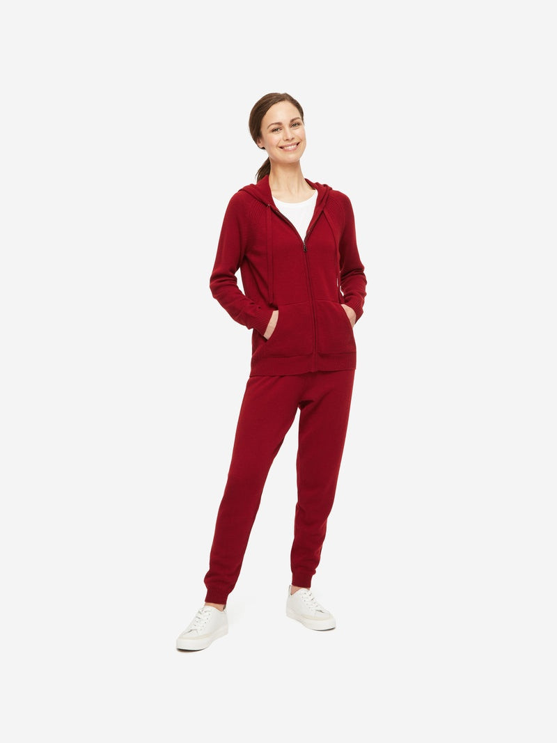 Derek Rose Women's Hoodie Daphne Cashmere Red outlook