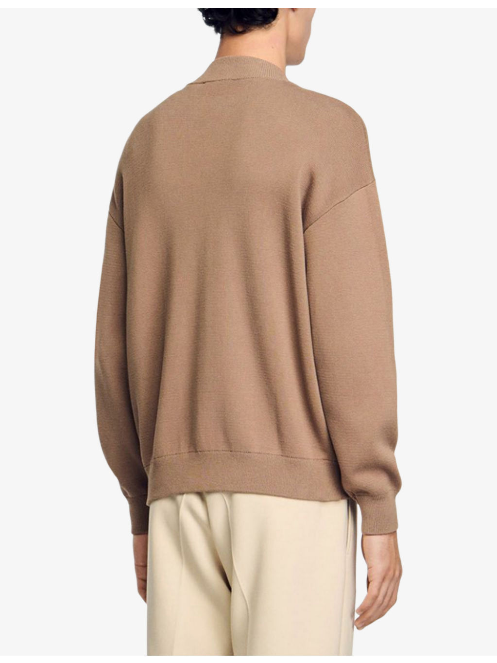 Ribbed-Collar Regular-Fit Cotton-Blend Knitted Jacket - 4