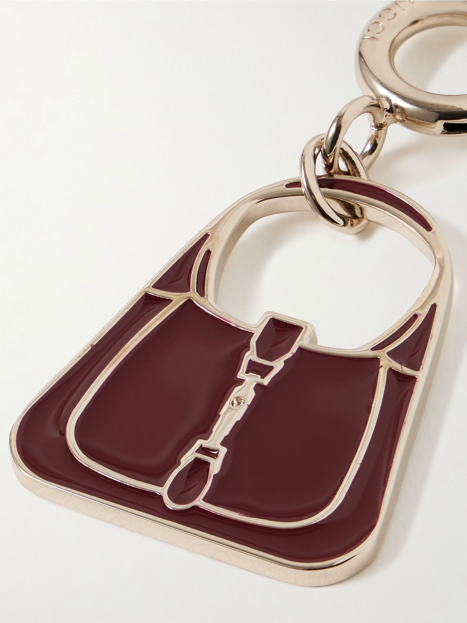 Gold-tone enamel bag charm Brown - 4