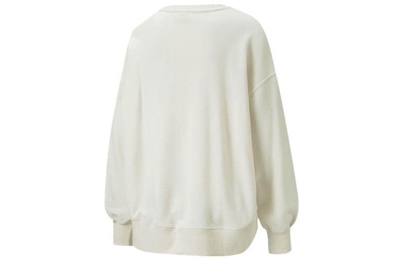 PUMA (WMNS) PUMA Logo Embroidery Round-neck SweatshirtBeige 535327-99 outlook