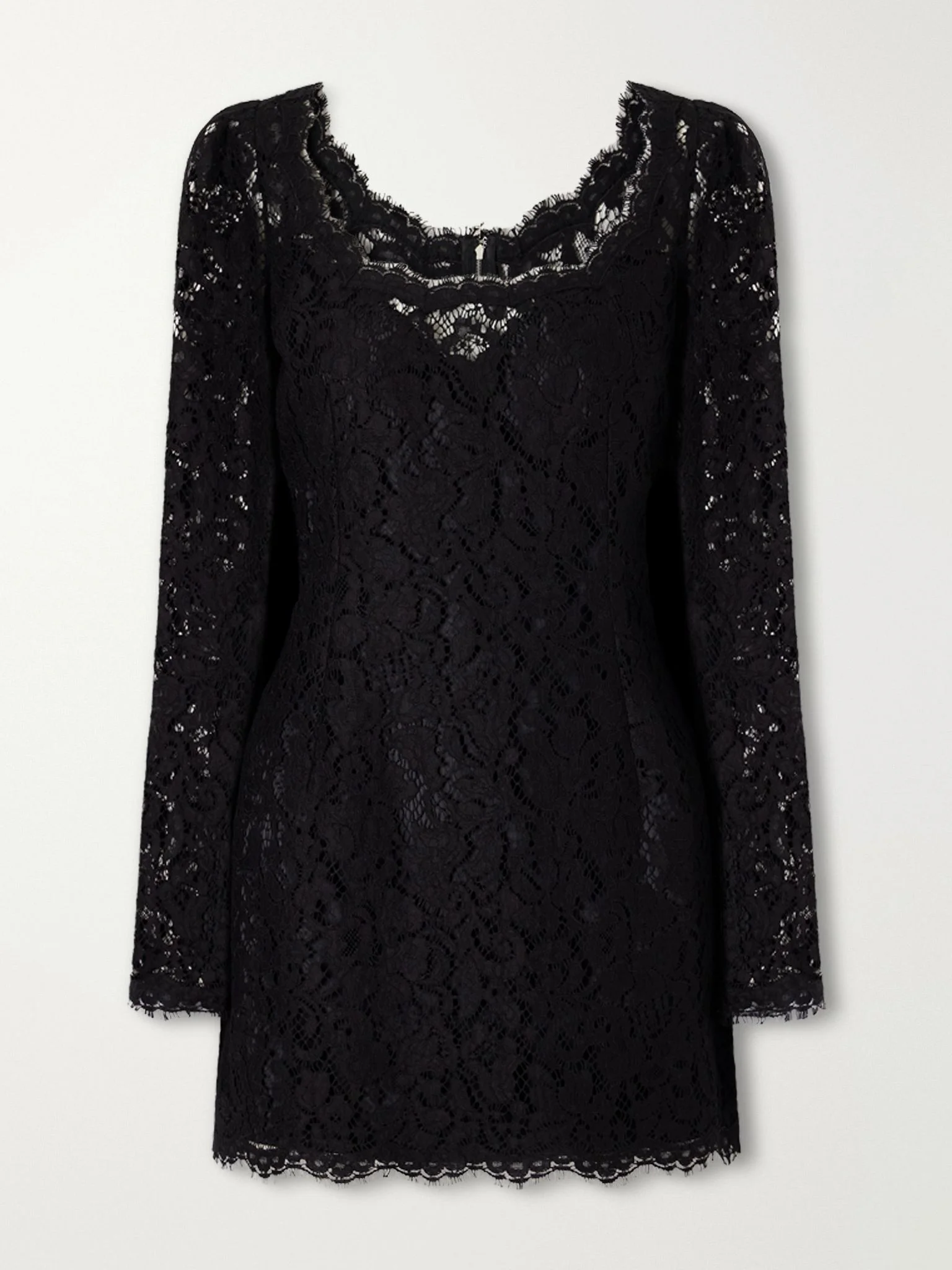 Corded lace mini dress Black - 1