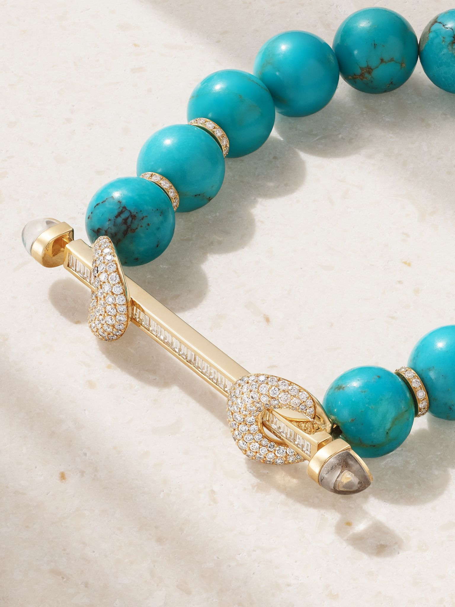 Jumbo Chakra 18-karat gold multi-stone bracelet Turquoise - 3