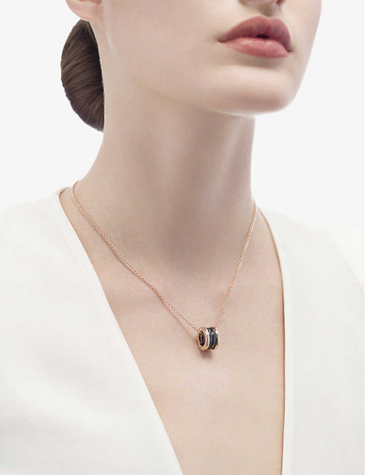 BVLGARI B.zero1 18ct rose-gold and ceramic pendant necklace outlook