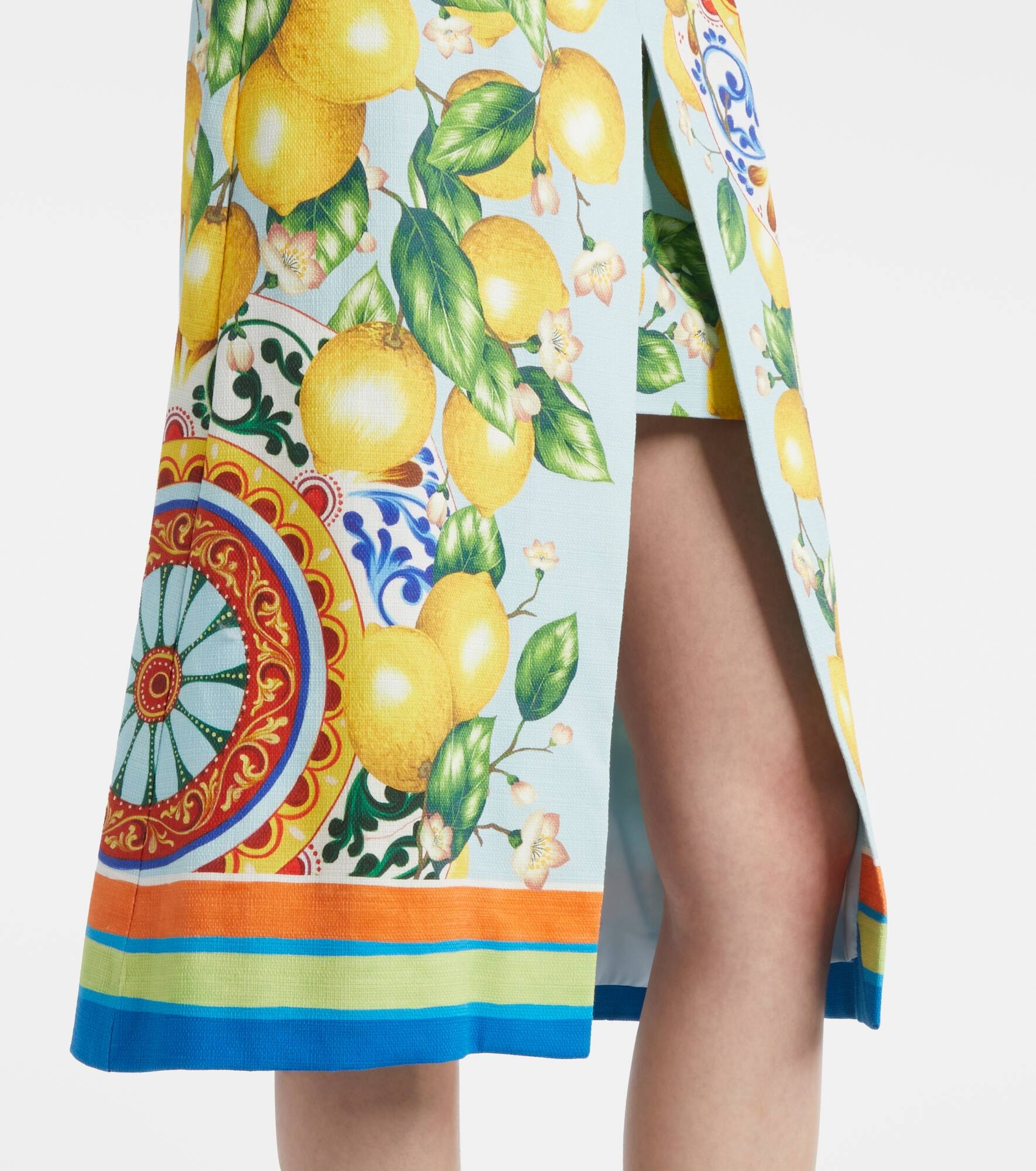 Layered printed cotton-blend midi skirt - 5