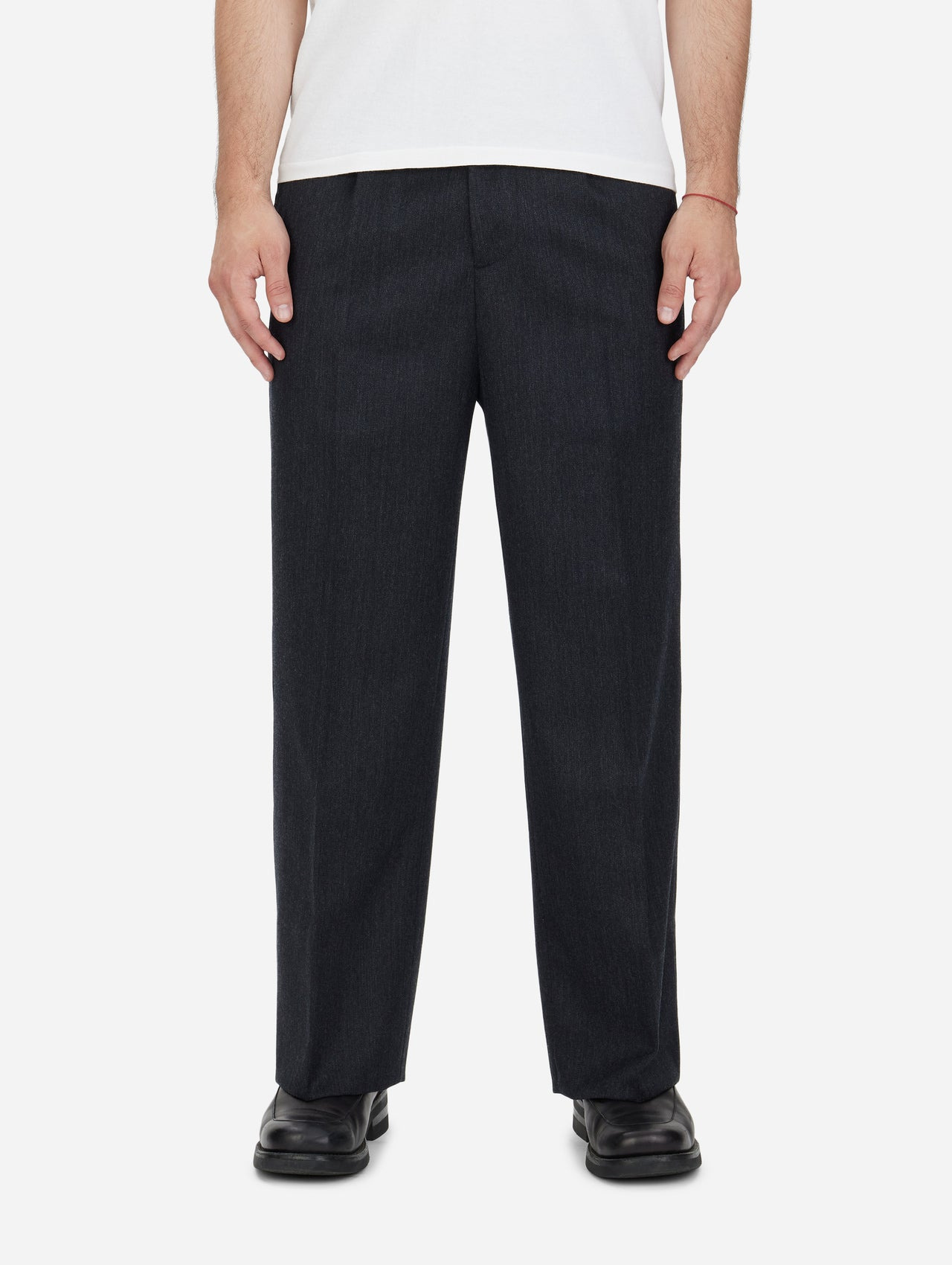 Pleated Trouser - Charcoal Wool - 3