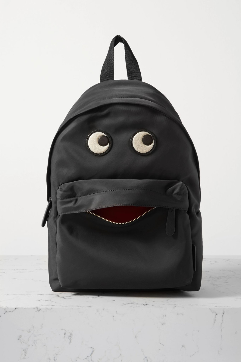Eyes leather-trimmed shell backpack - 1