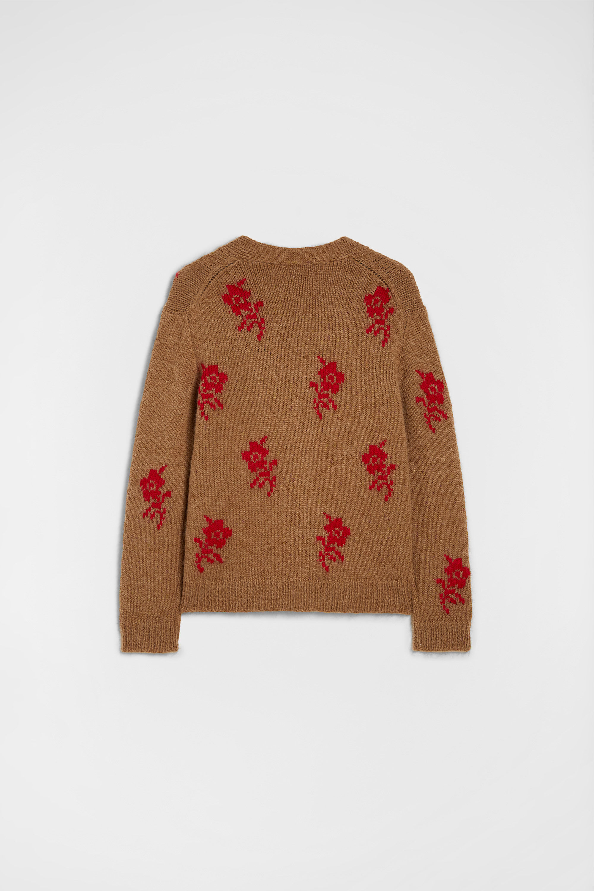 Wool Blend V-Neck Cardigan - 6