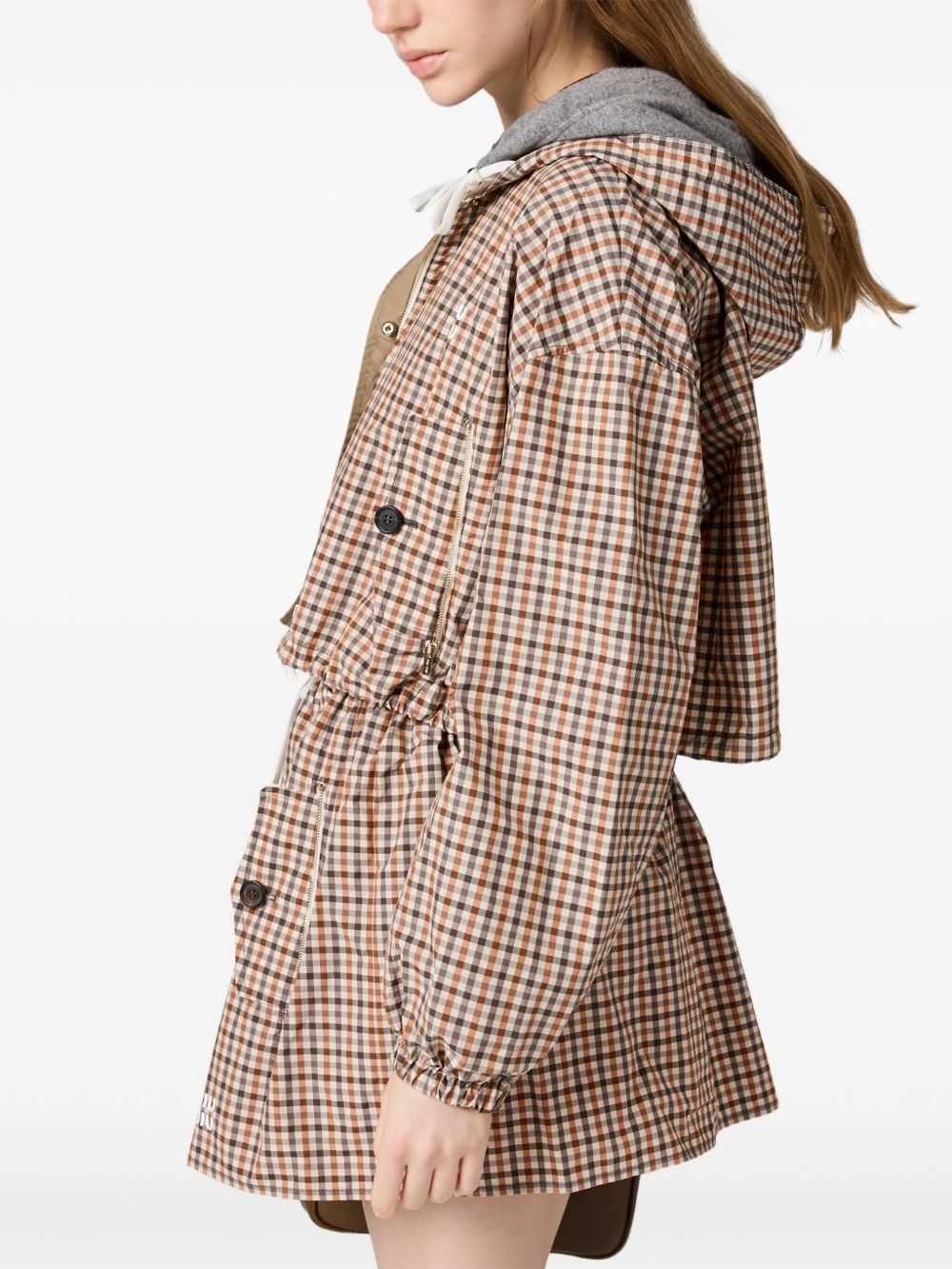 gingham-check mini skirt - 4