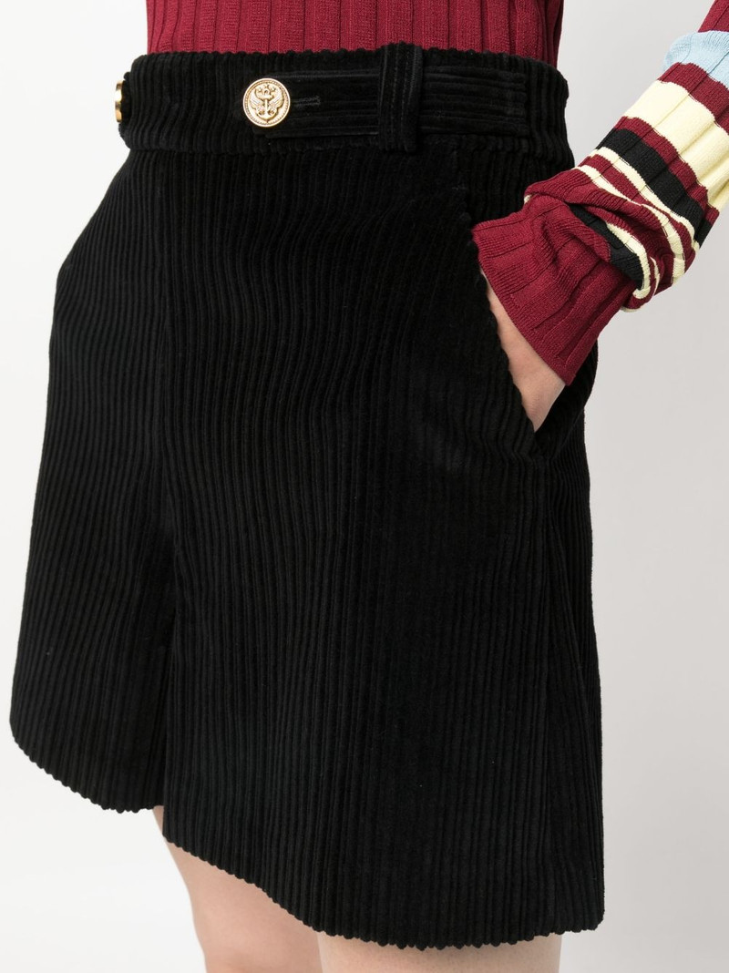 high-waisted corduroy 면 반바지 5