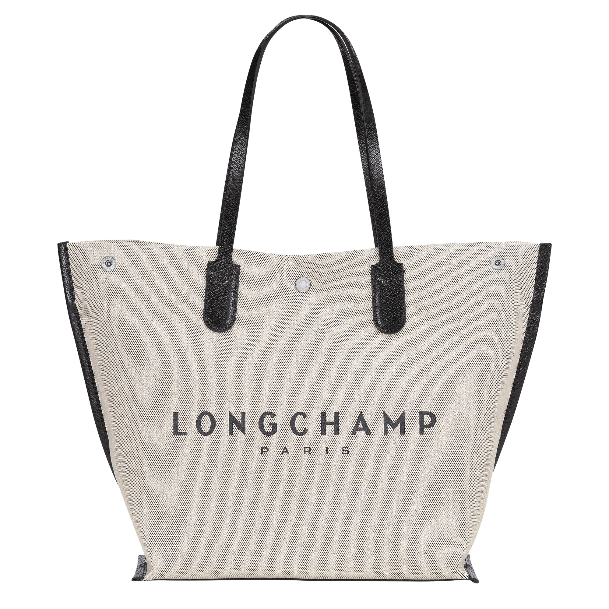 Longchamp Small Roseau Canvas Bucket Bag In Ecru