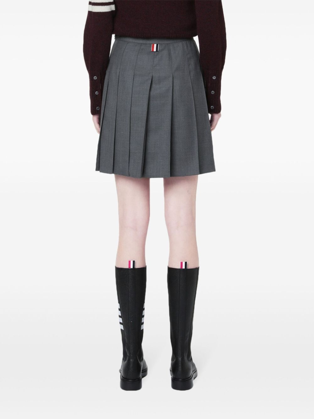 dropped back mini pleated skirt - 4
