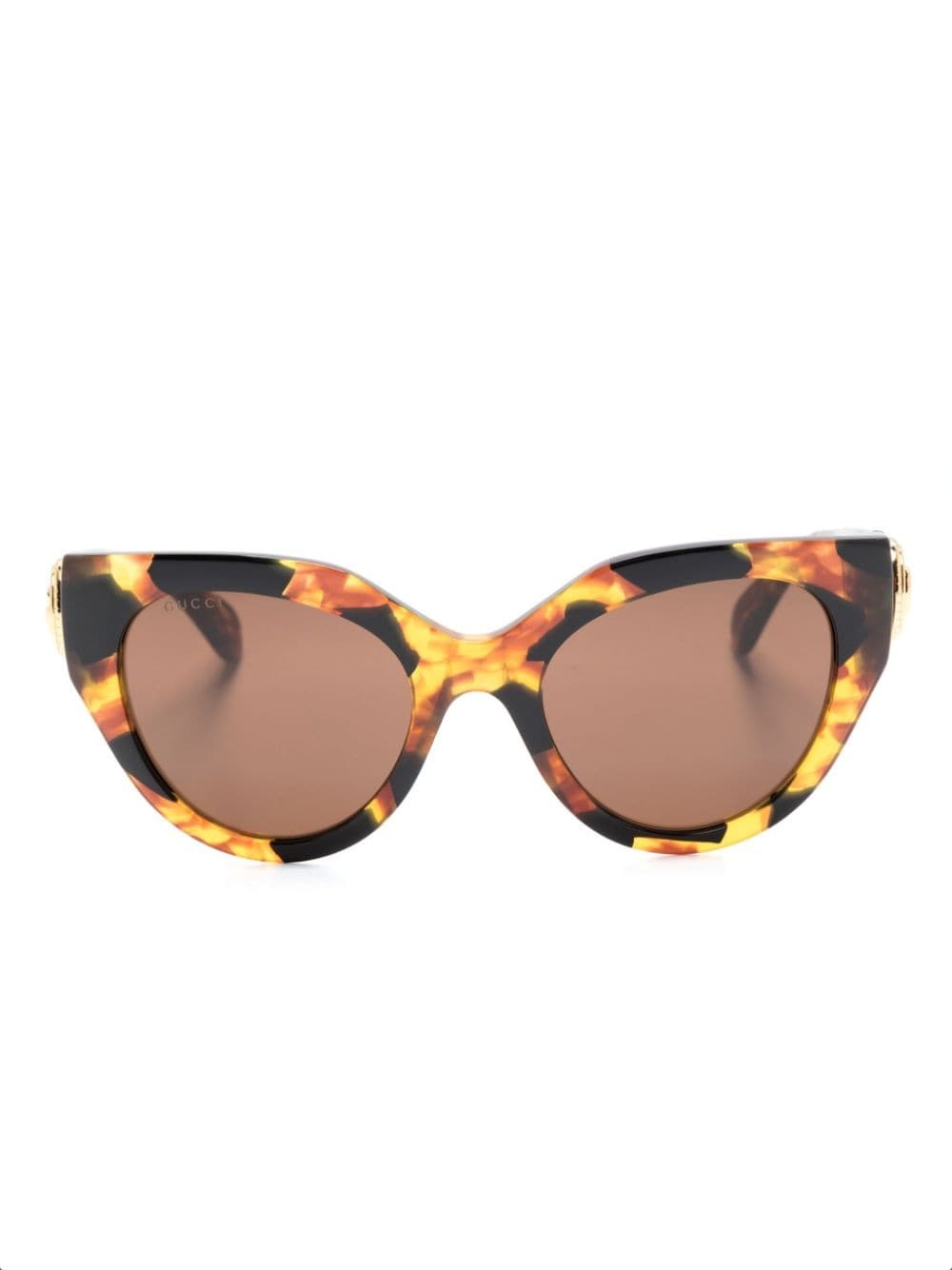 logo-plaque cat eye-frame sunglasses - 1