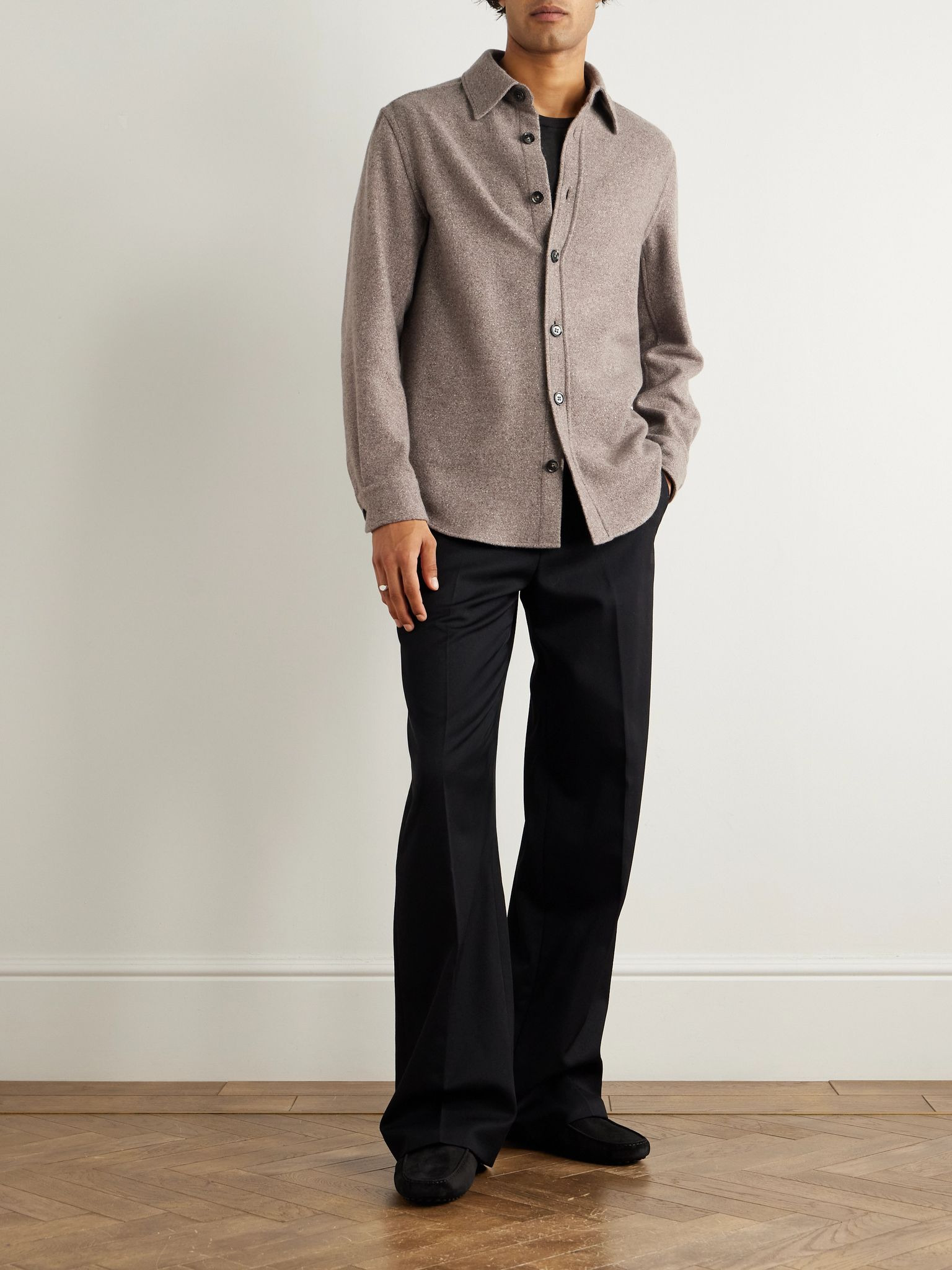 Cashmere and Silk-Blend Shirt Gray - 2