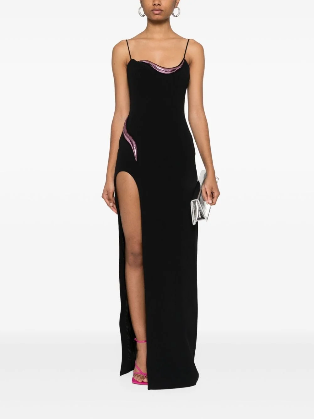 David Koma metallic-appliqu maxi dress - RE24DK24DL | REVERSIBLE