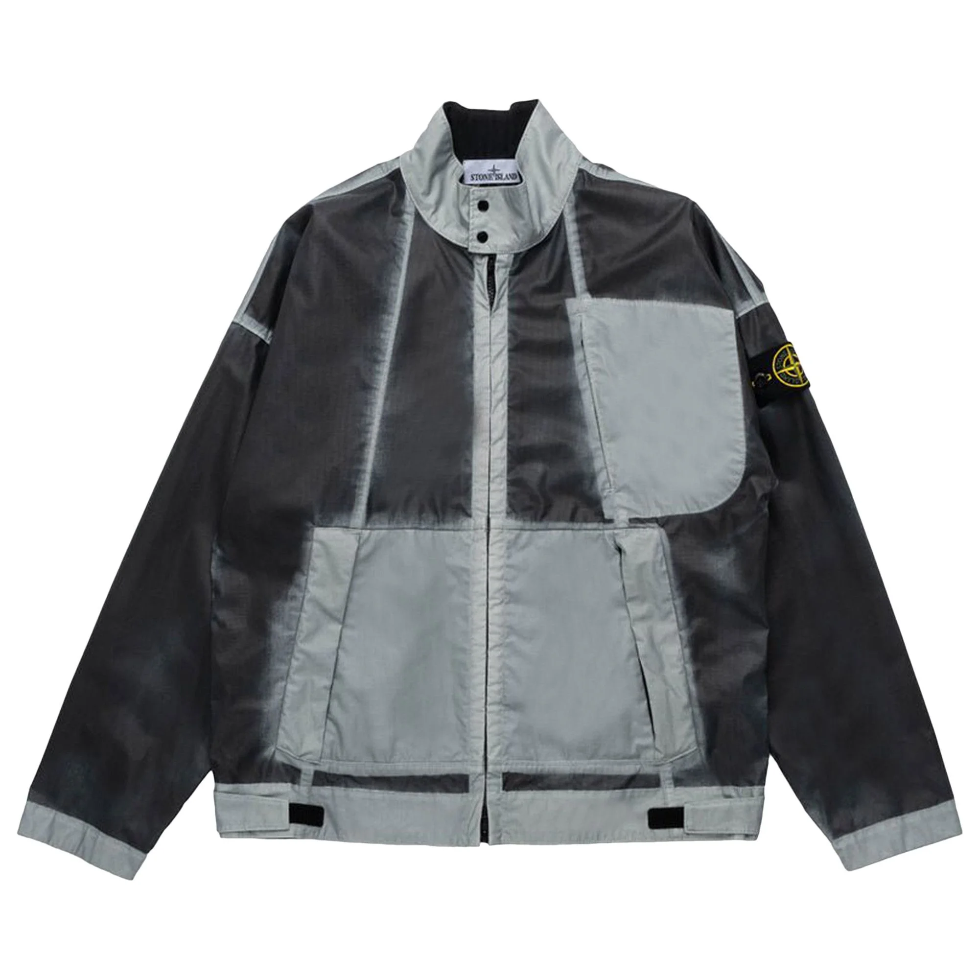 Stone Island Hand Sprayed Mussola Biker Jacket 'Sky Blue' - 1