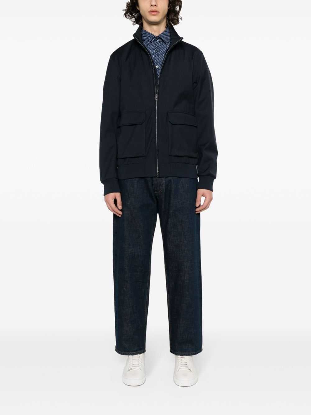 patch-pocket virgin wool jacket - 3