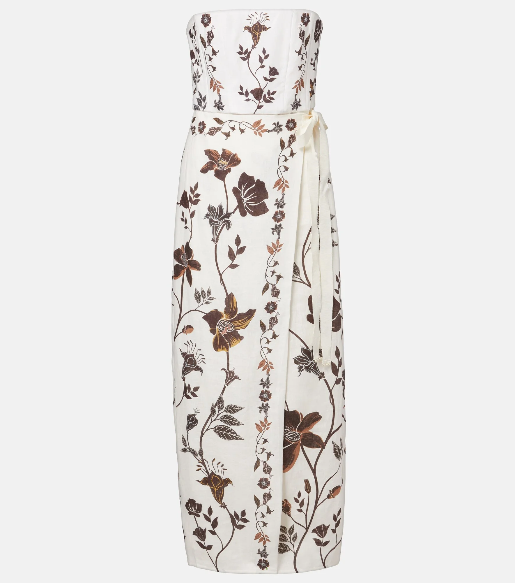 Cinefila floral linen bustier dress - 1