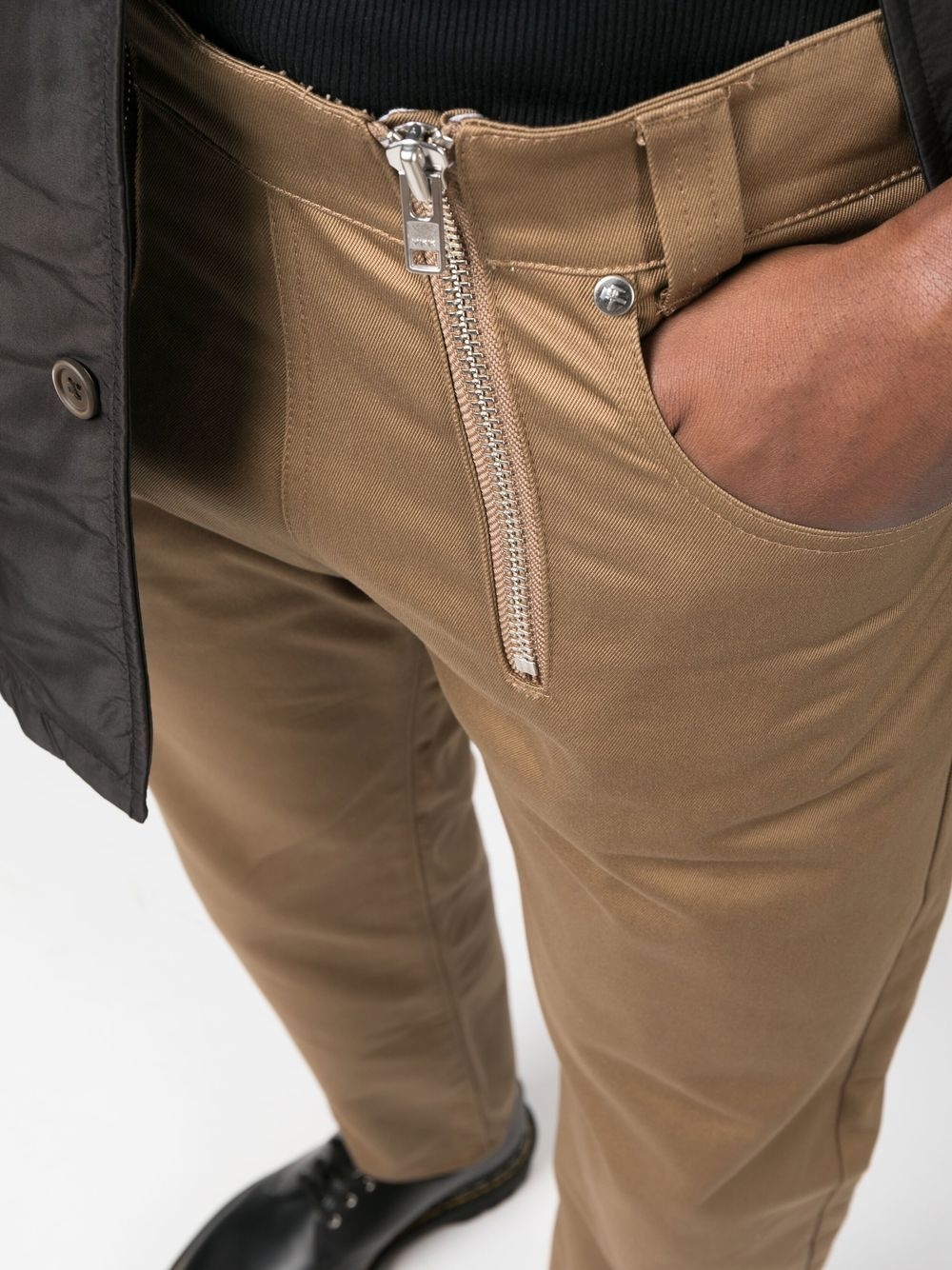 double-zip straight-leg jeans - 5