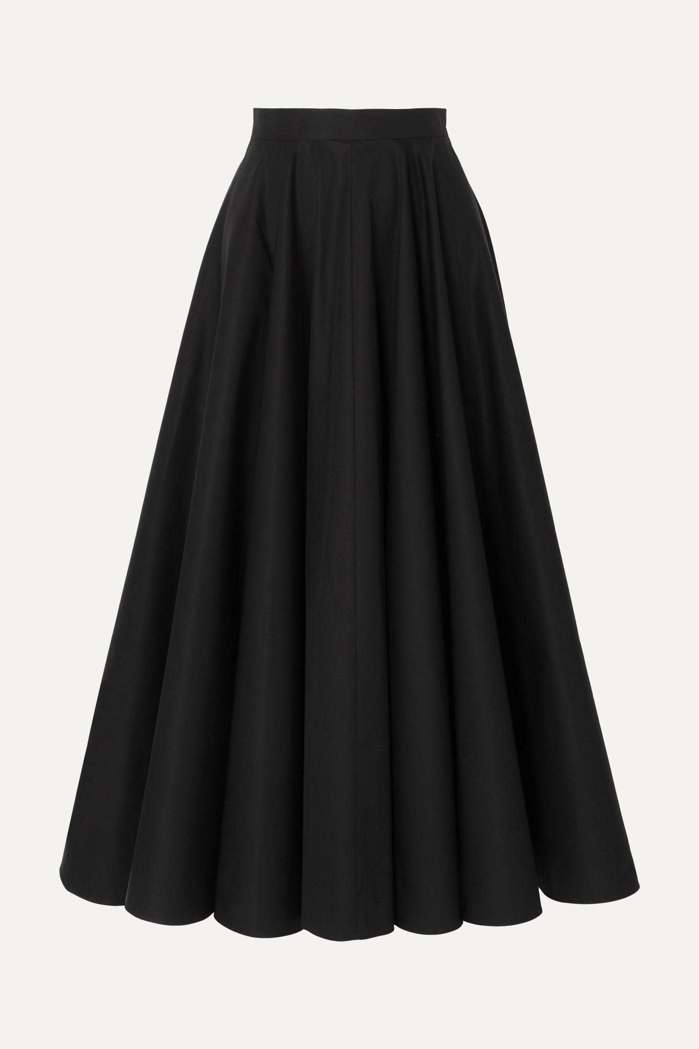 Pleated cotton-twill midi skirt - 1