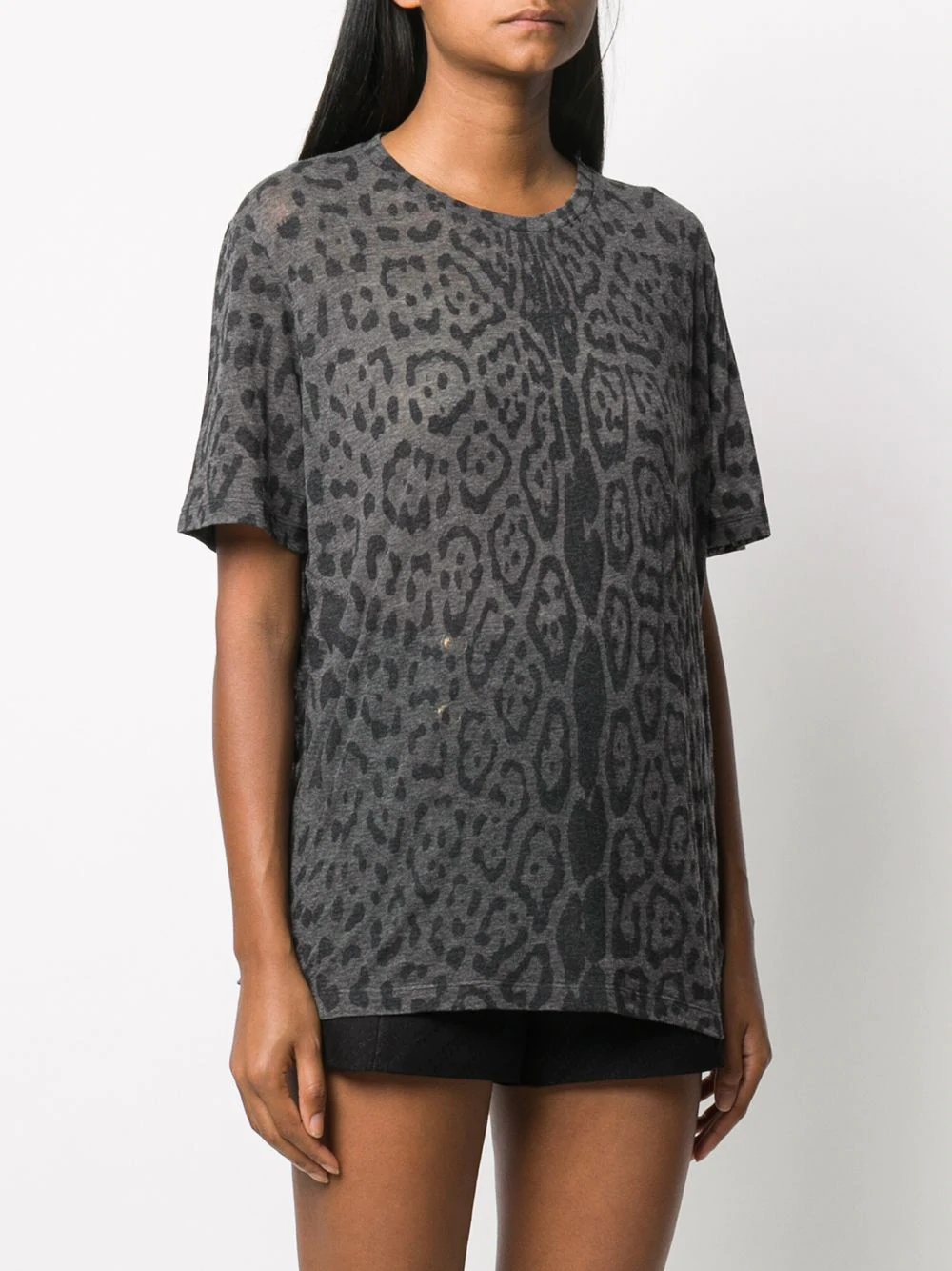 leopard-print crew-neck T-shirt - 3