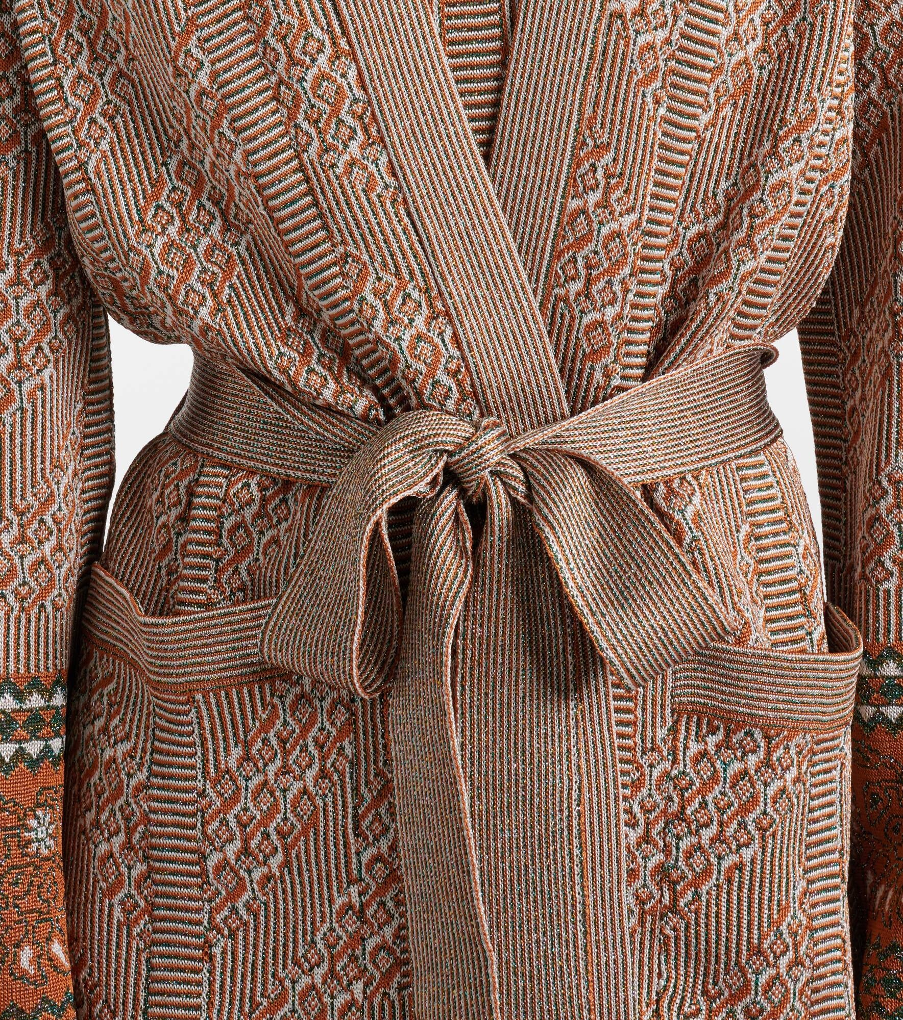 Jacquard lamé wrap cardigan - 5