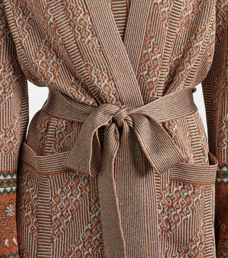 Jacquard lamé wrap cardigan 5