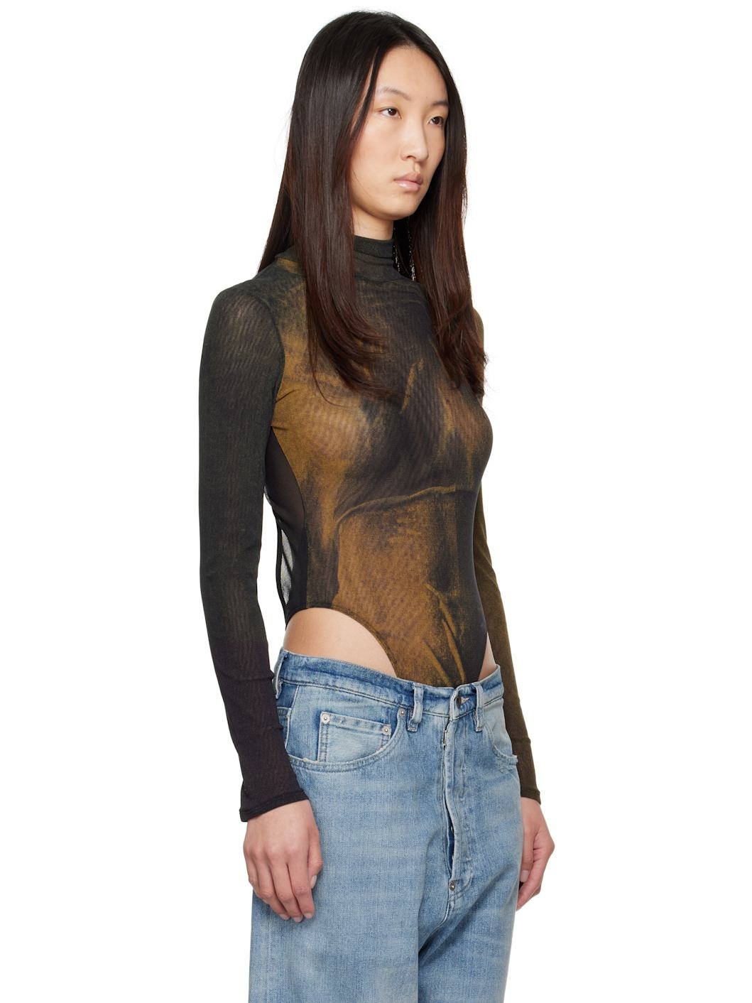 SSENSE Exclusive Green High Neck Printed Acid Water Bodysuit - 2