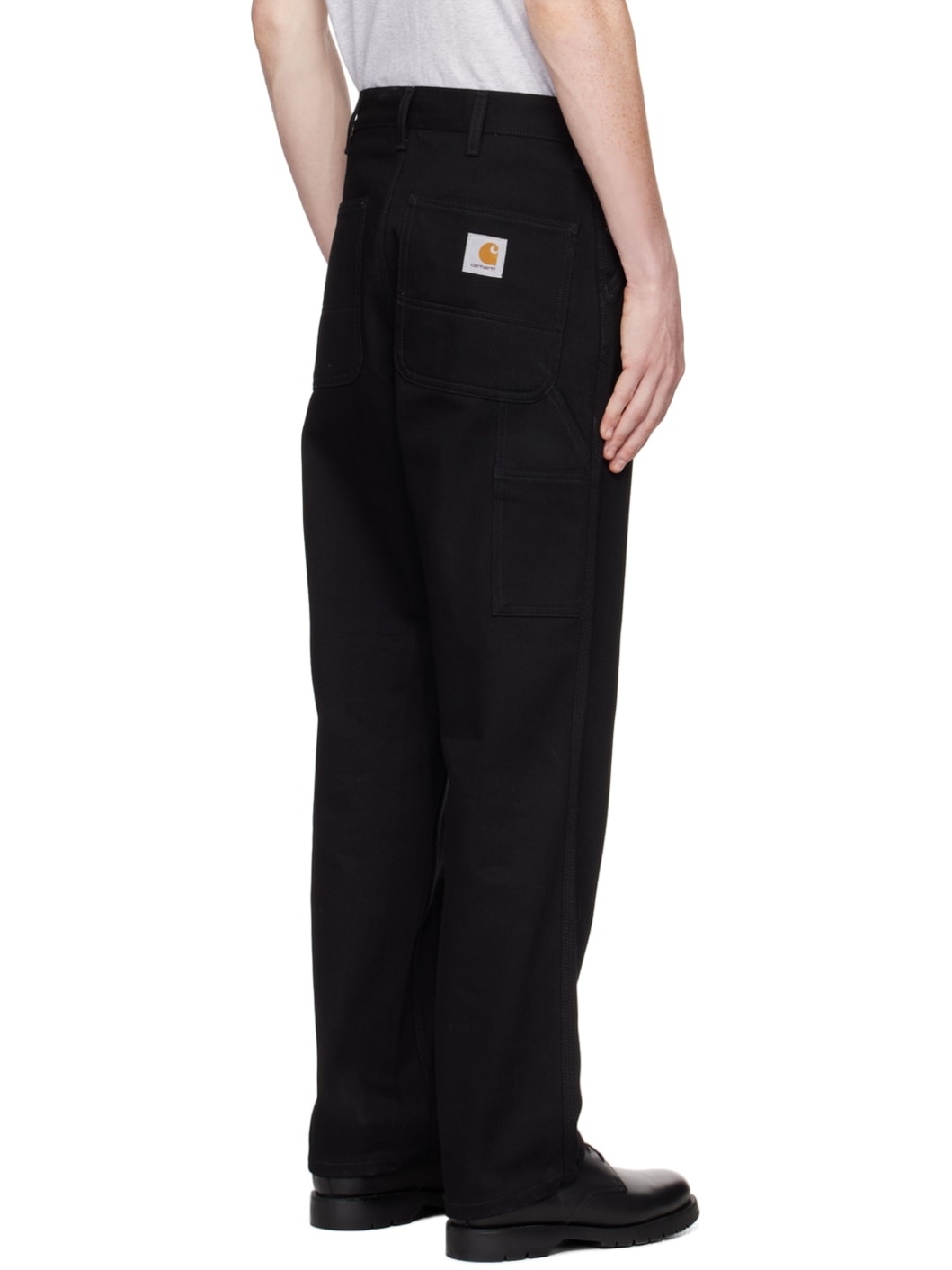 Black Single Knee Jeans - 3