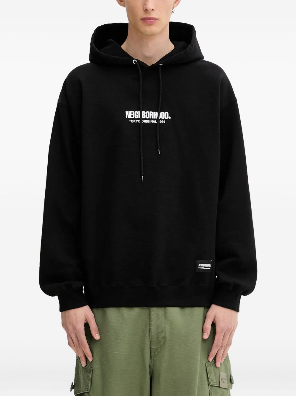 logo-detailed hooded sweatshirt - 1