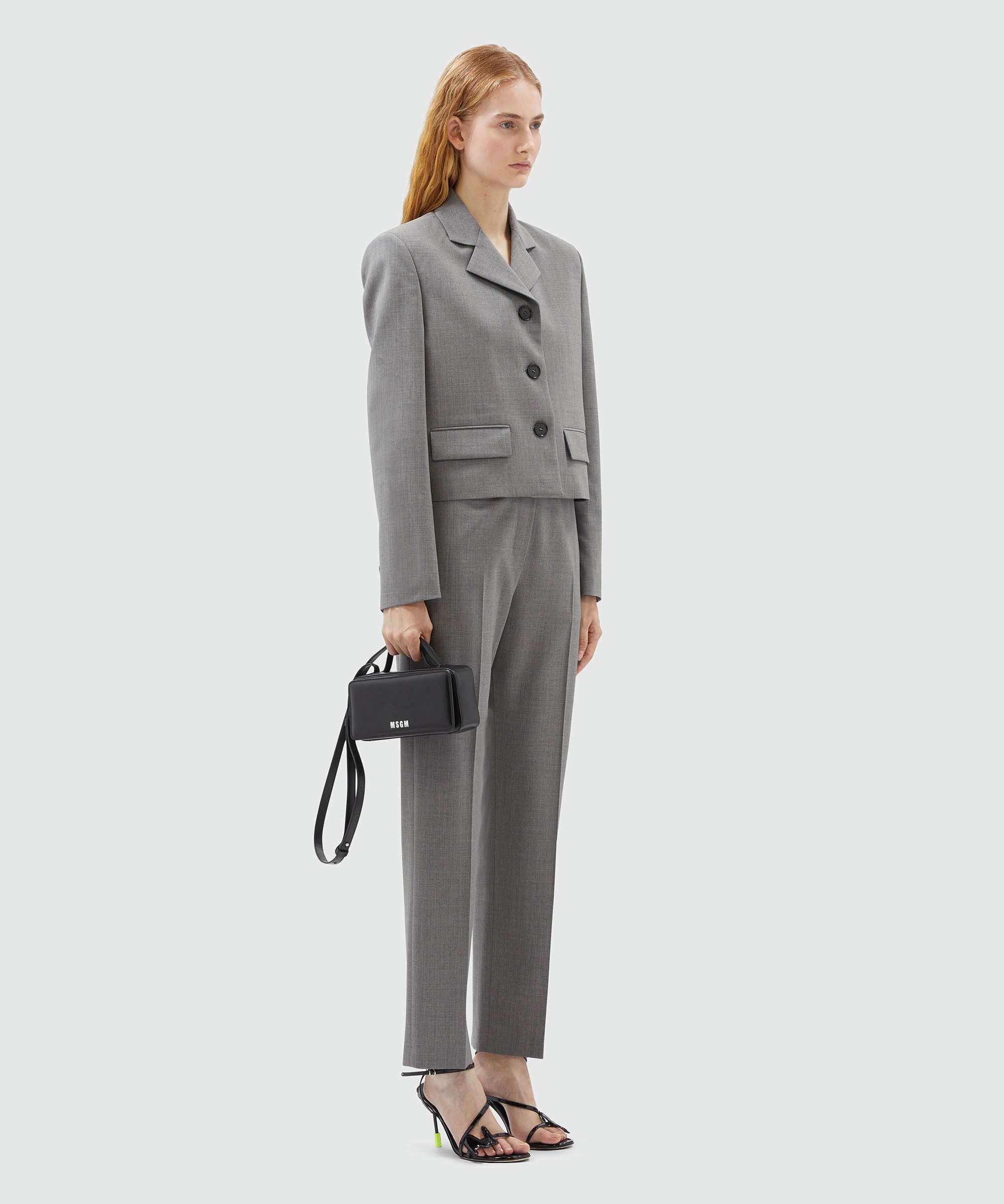 Gray virgin wool boxy jacket - 4