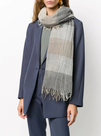 Faliero Sarti checkered frayed scarf outlook