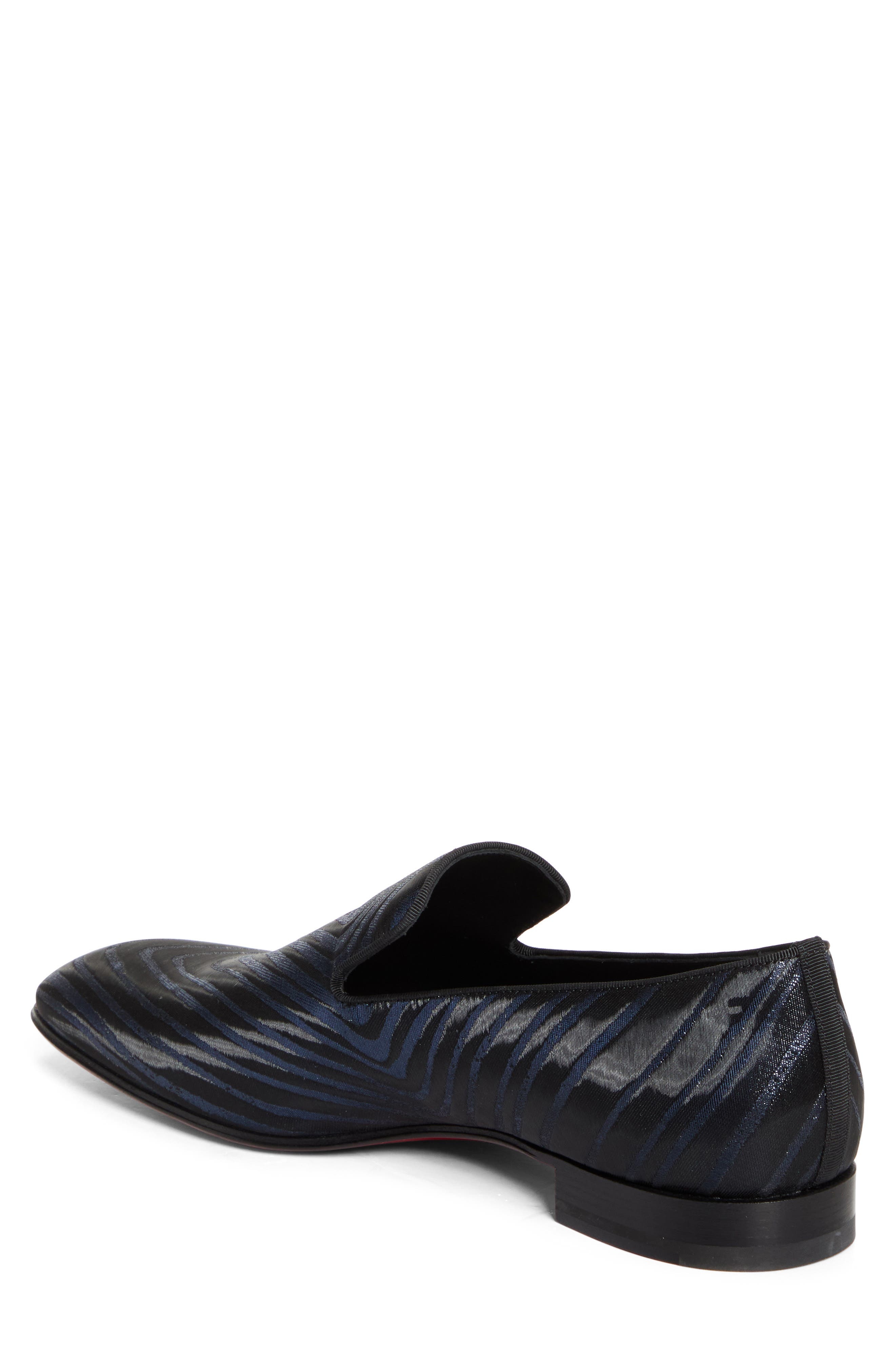 Christian Louboutin Dandelion Stripe Jacquard Venetian Loafer in Black Navy at Nordstrom - 2
