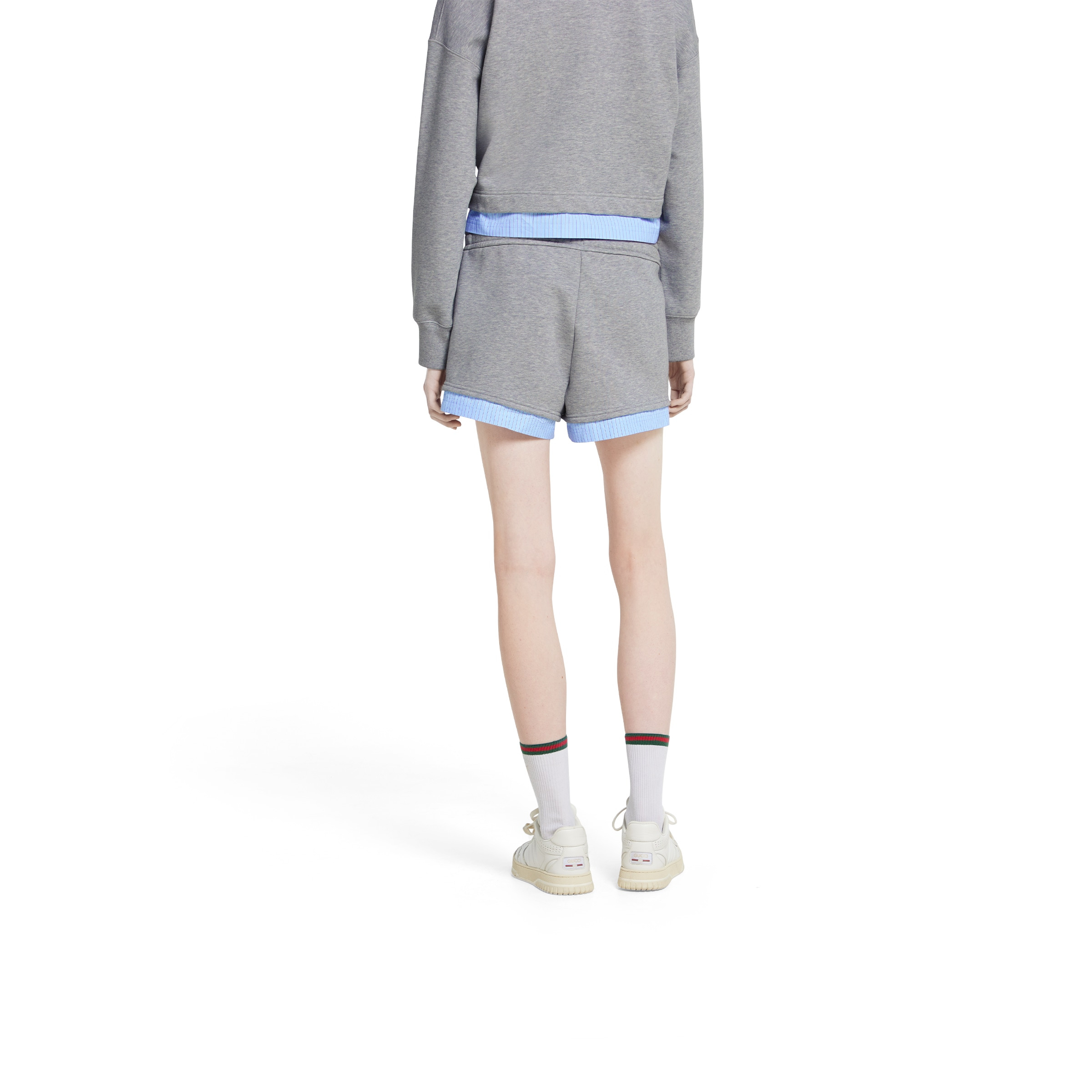 Cotton jersey shorts with embroidery - 4